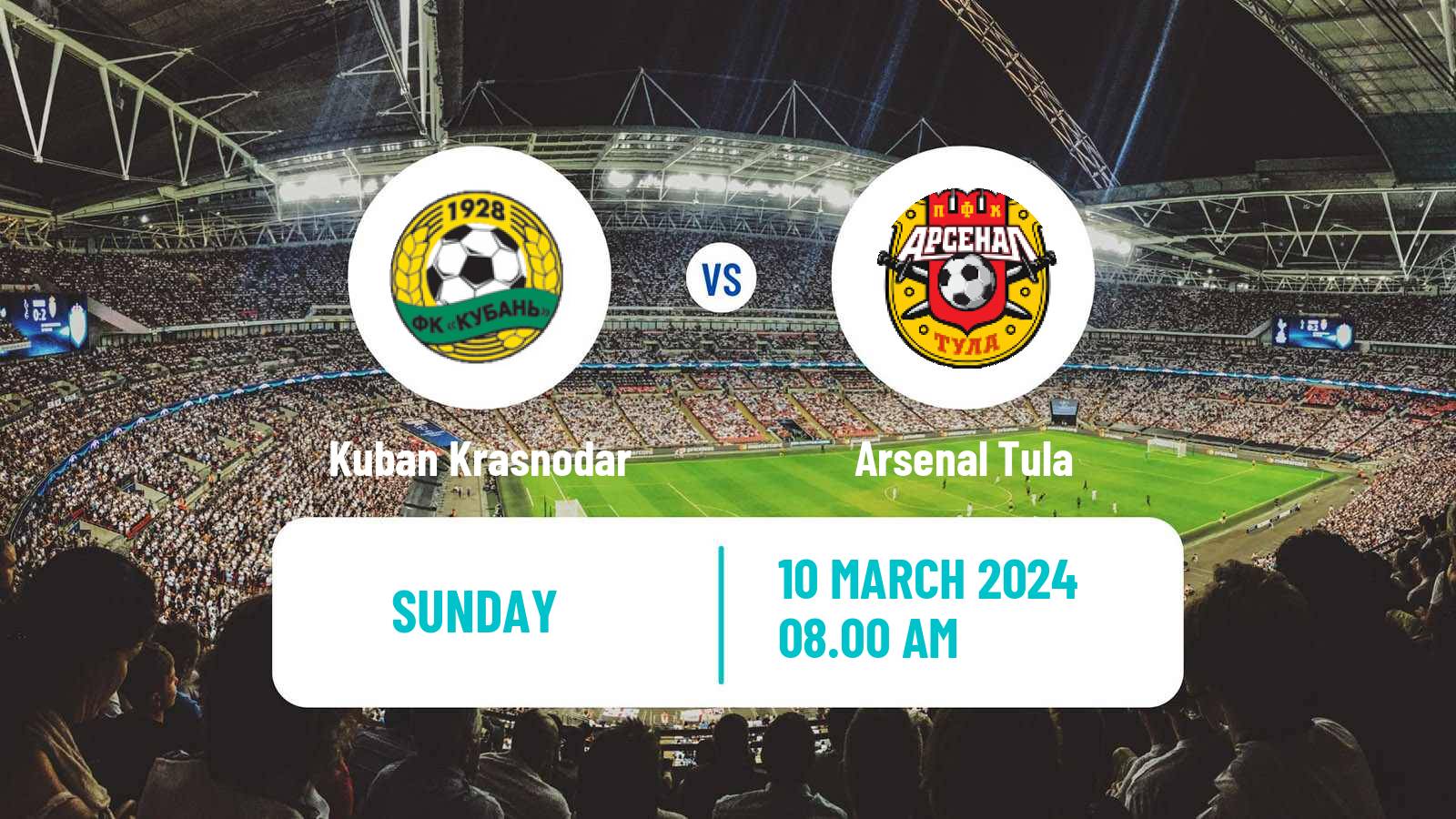 Soccer Russian FNL Kuban Krasnodar - Arsenal Tula