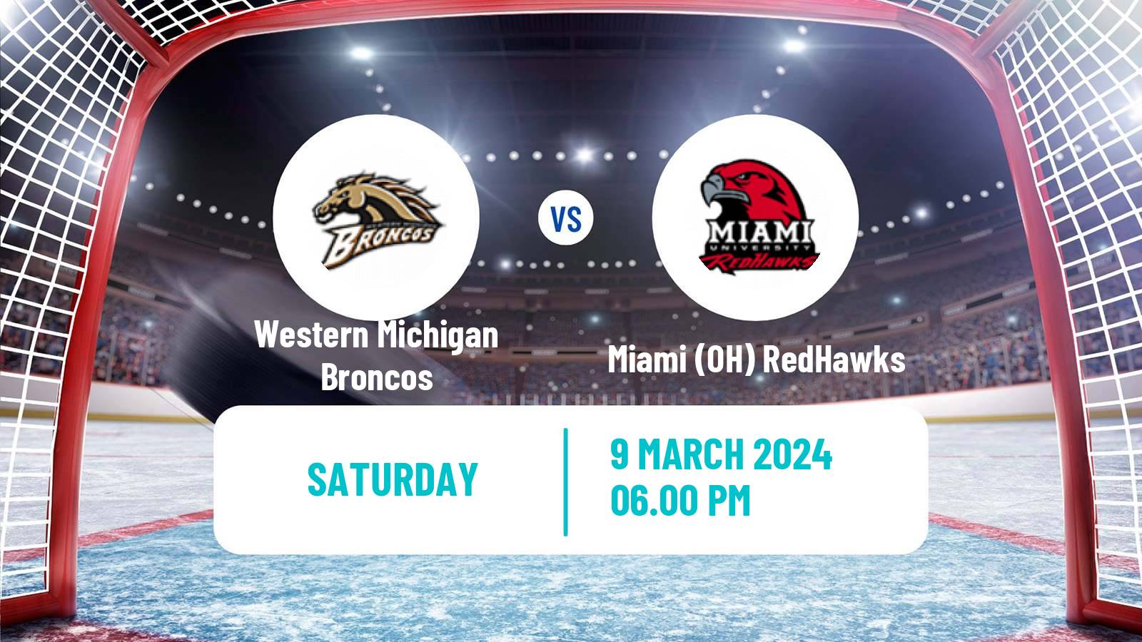 Hockey NCAA Hockey Western Michigan Broncos - Miami OH RedHawks