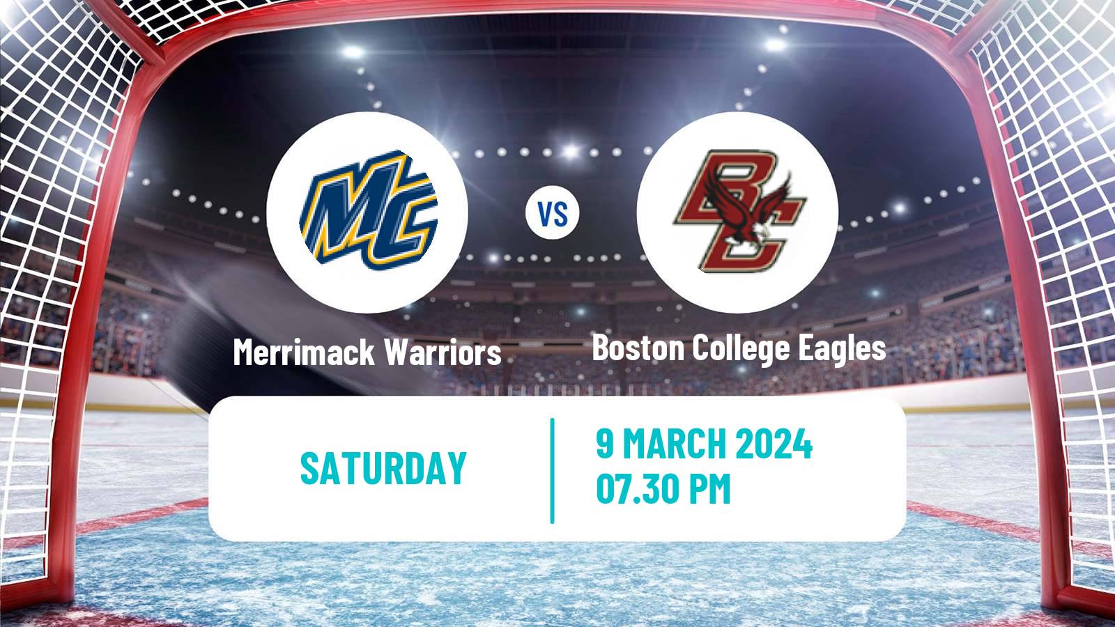 Hockey NCAA Hockey Merrimack Warriors - Boston College Eagles