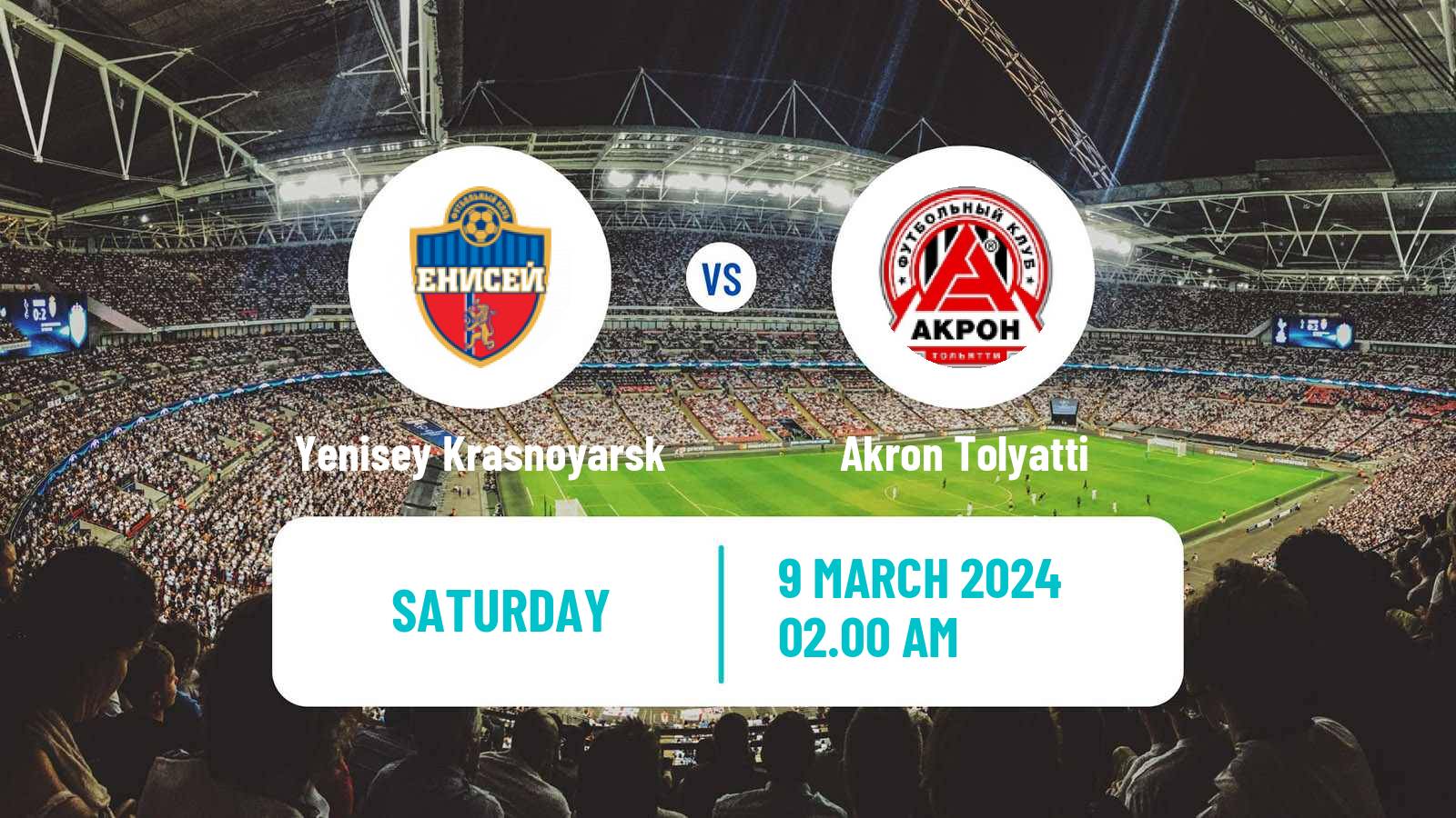 Soccer Russian FNL Yenisey Krasnoyarsk - Akron Tolyatti