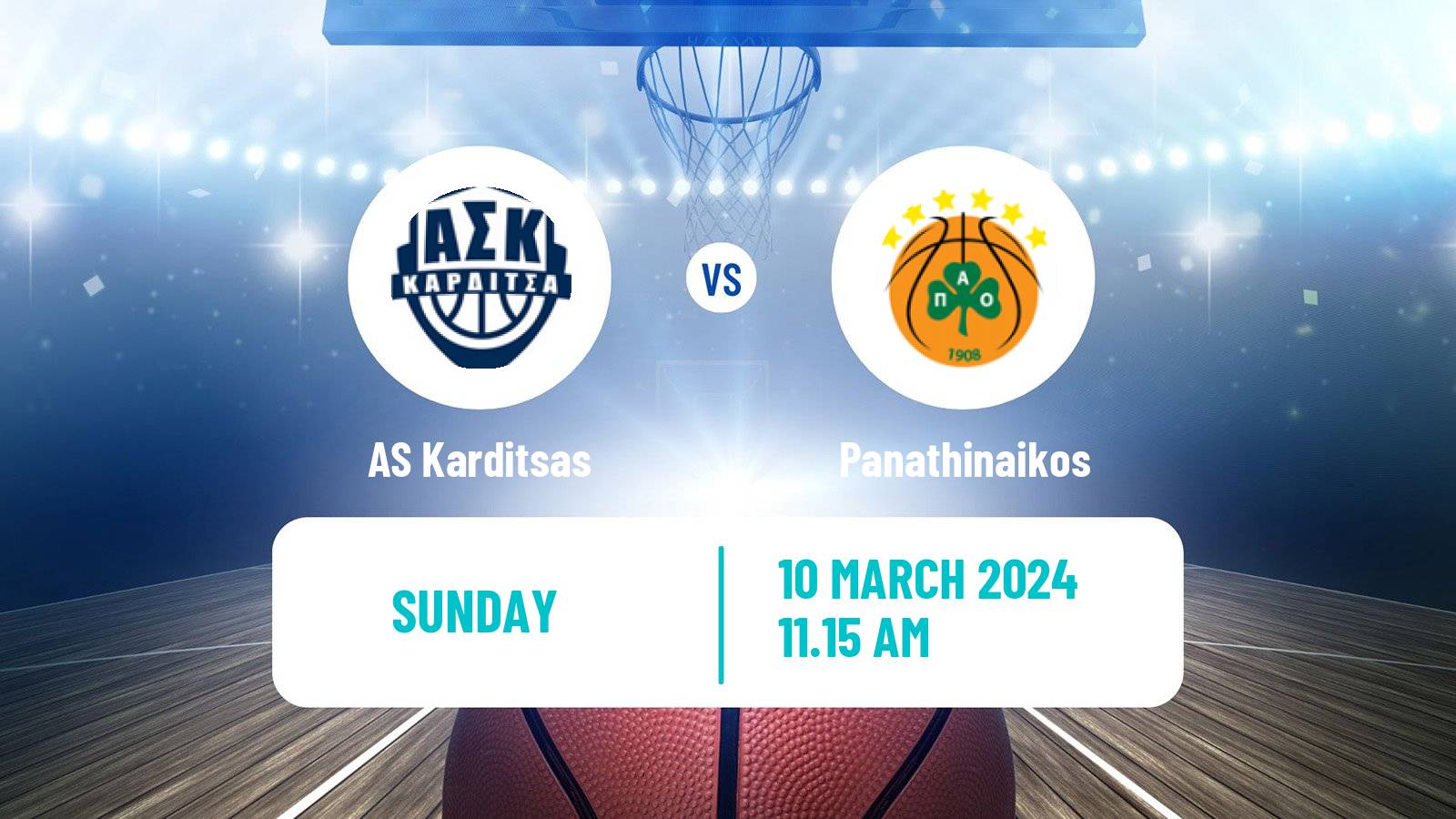 Basketball Greek Basket League A1 Karditsas - Panathinaikos