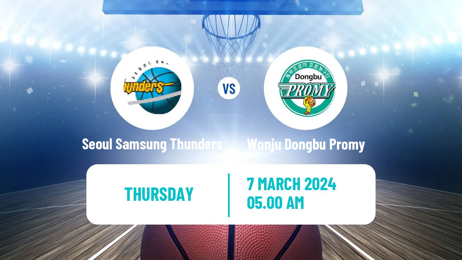 Basketball KBL Seoul Samsung Thunders - Wonju Dongbu Promy