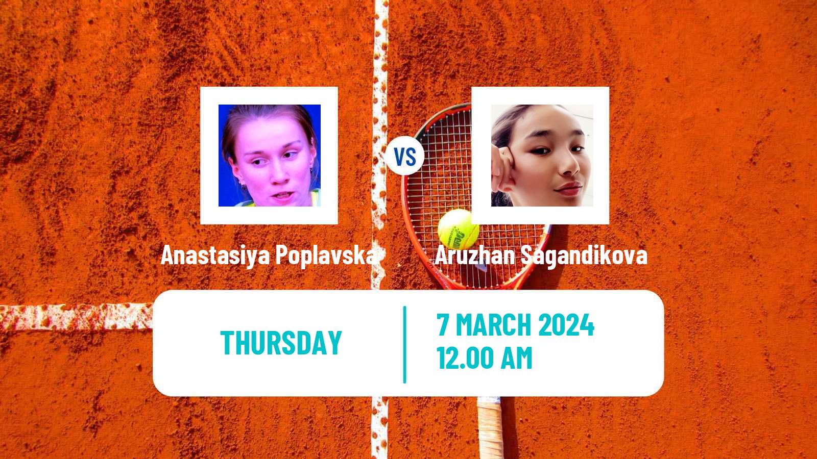 Tennis ITF W15 Karaganda Women Anastasiya Poplavska - Aruzhan Sagandikova