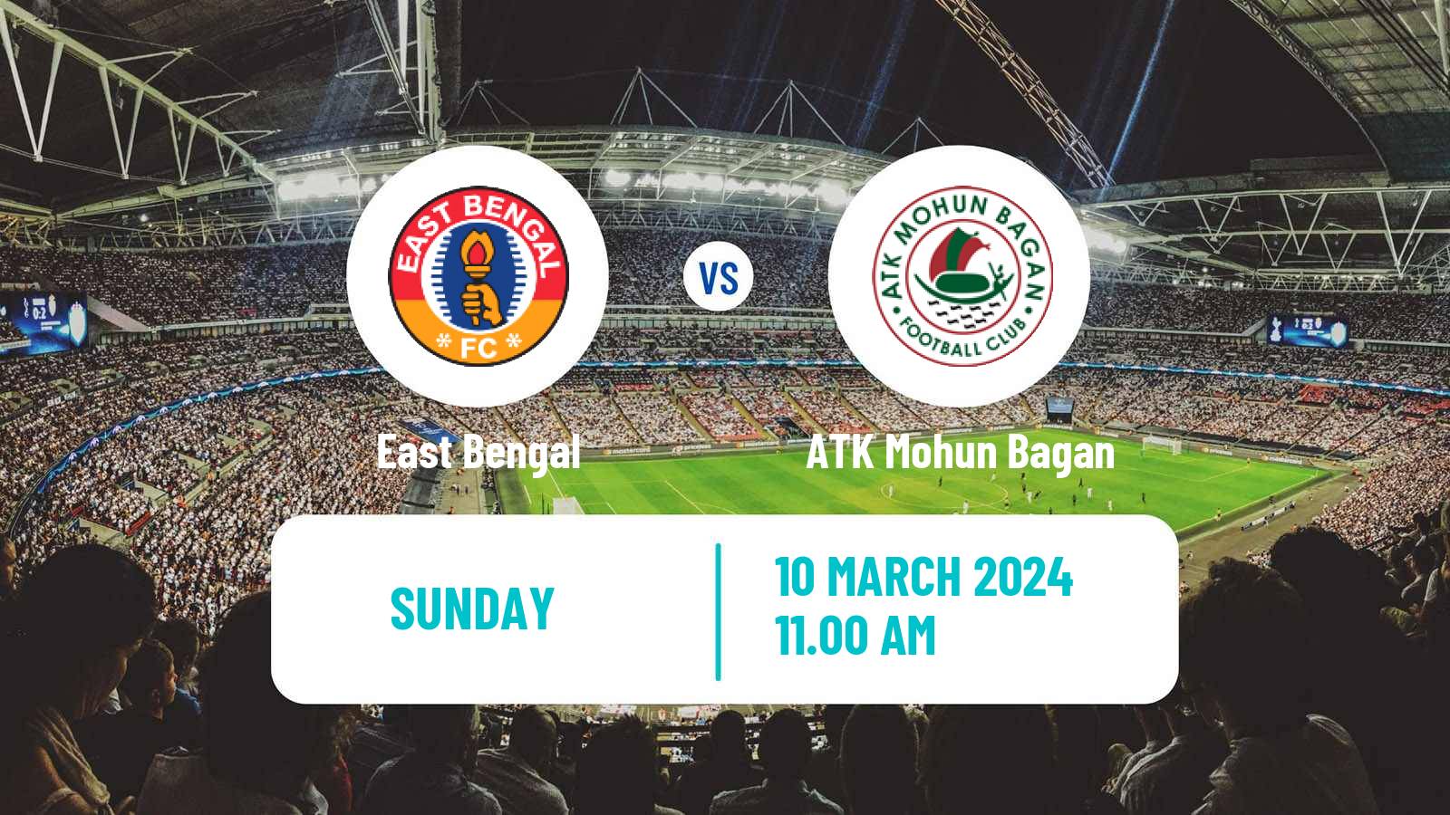 Soccer Indian ISL East Bengal - ATK Mohun Bagan