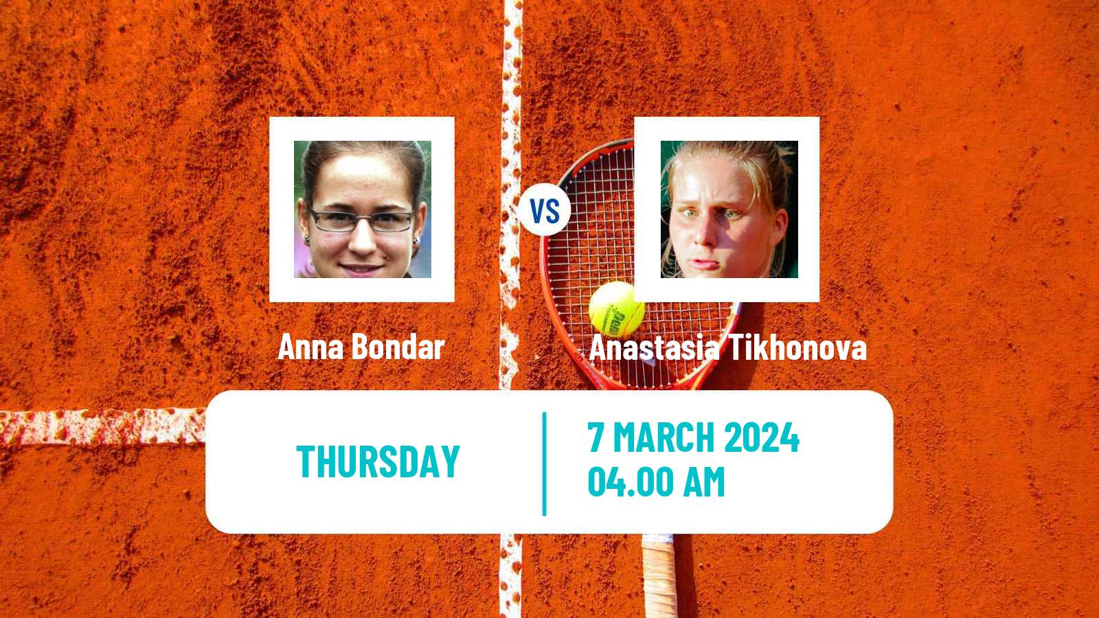 Tennis ITF W75 Trnava Women Anna Bondar - Anastasia Tikhonova