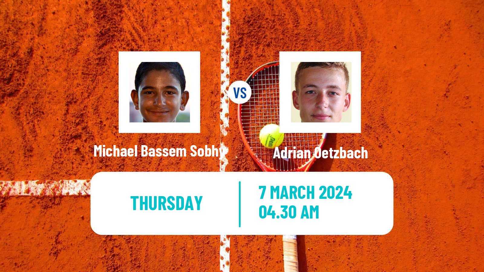 Tennis ITF M15 Sharm Elsheikh 6 Men Michael Bassem Sobhy - Adrian Oetzbach