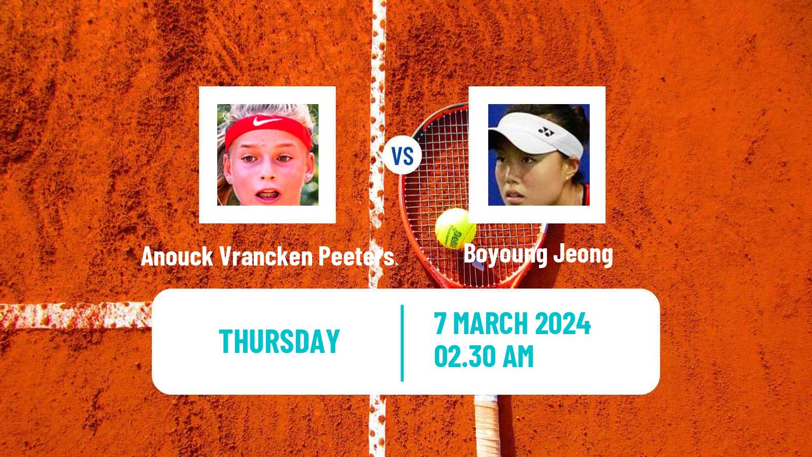 Tennis ITF W15 Sharm Elsheikh 5 Women Anouck Vrancken Peeters - Boyoung Jeong