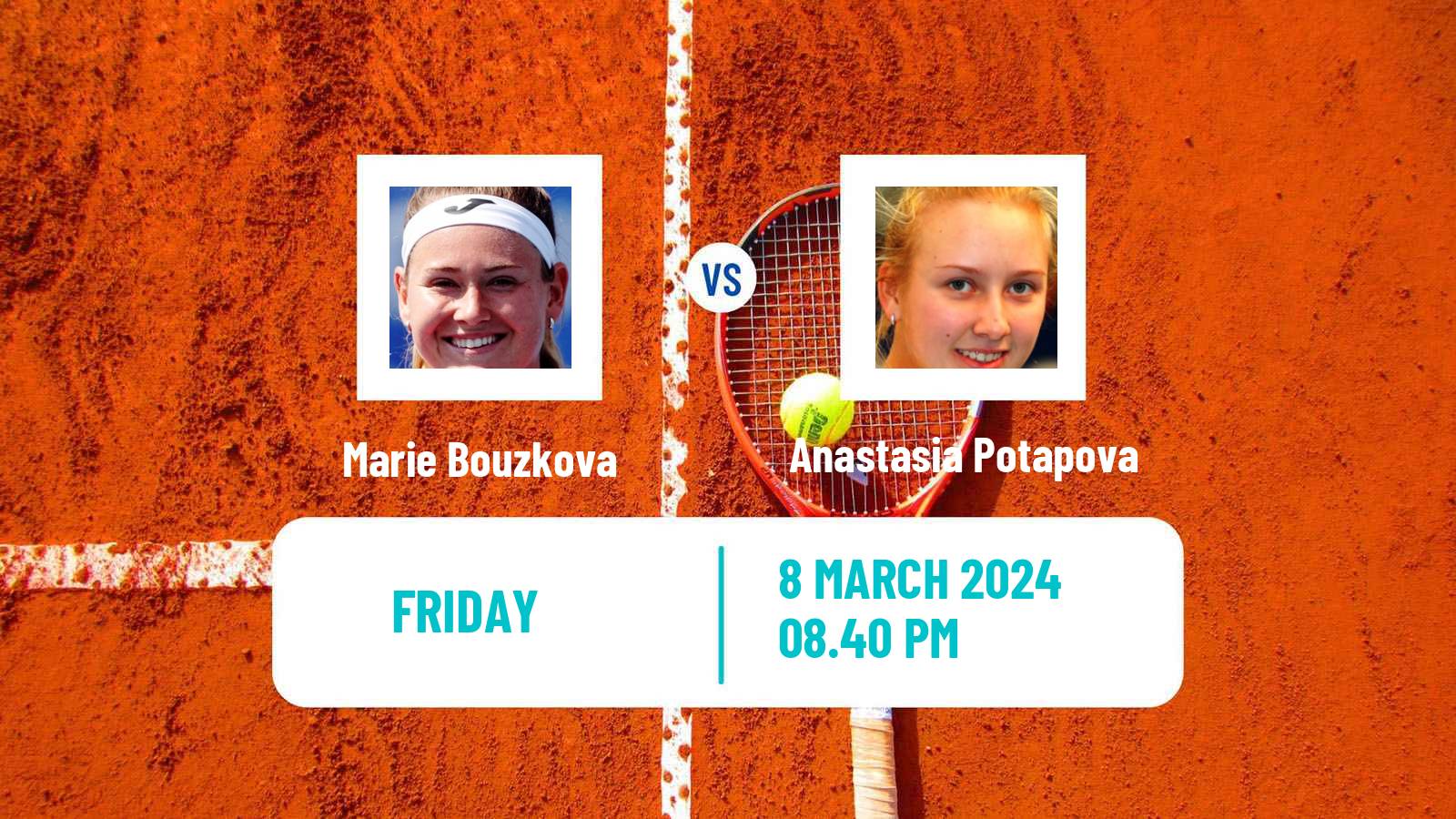 Tennis WTA Indian Wells Marie Bouzkova - Anastasia Potapova