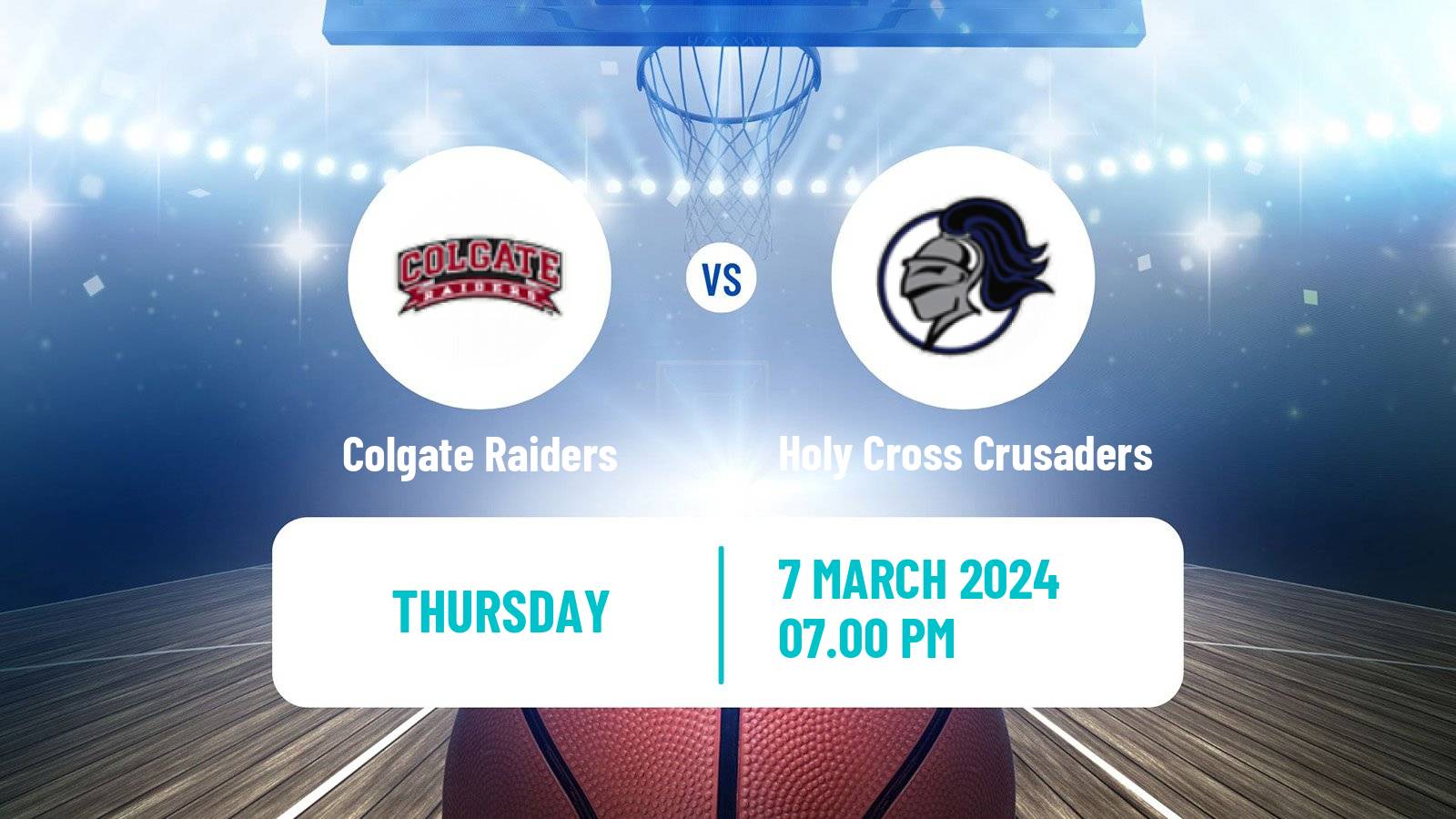 Basketball NCAA College Basketball Colgate Raiders - Holy Cross Crusaders