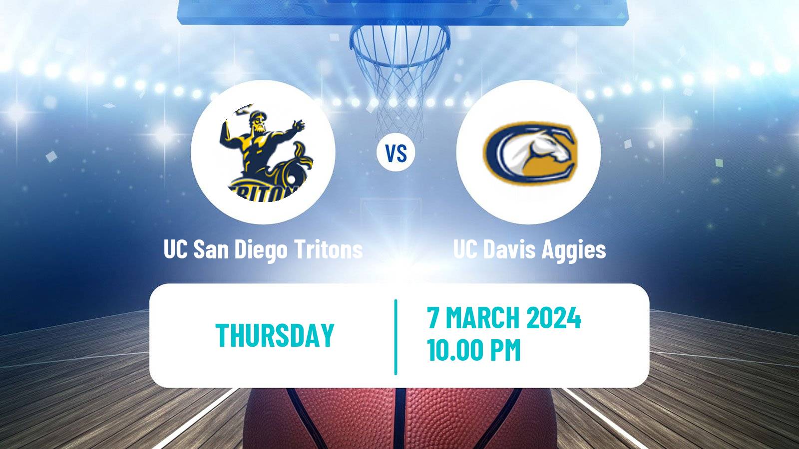 Basketball NCAA College Basketball UC San Diego Tritons - UC Davis Aggies