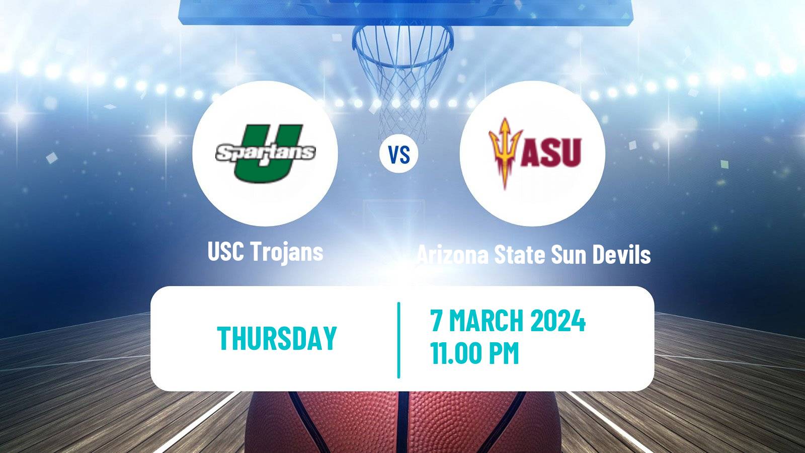 Basketball NCAA College Basketball USC Trojans - Arizona State Sun Devils
