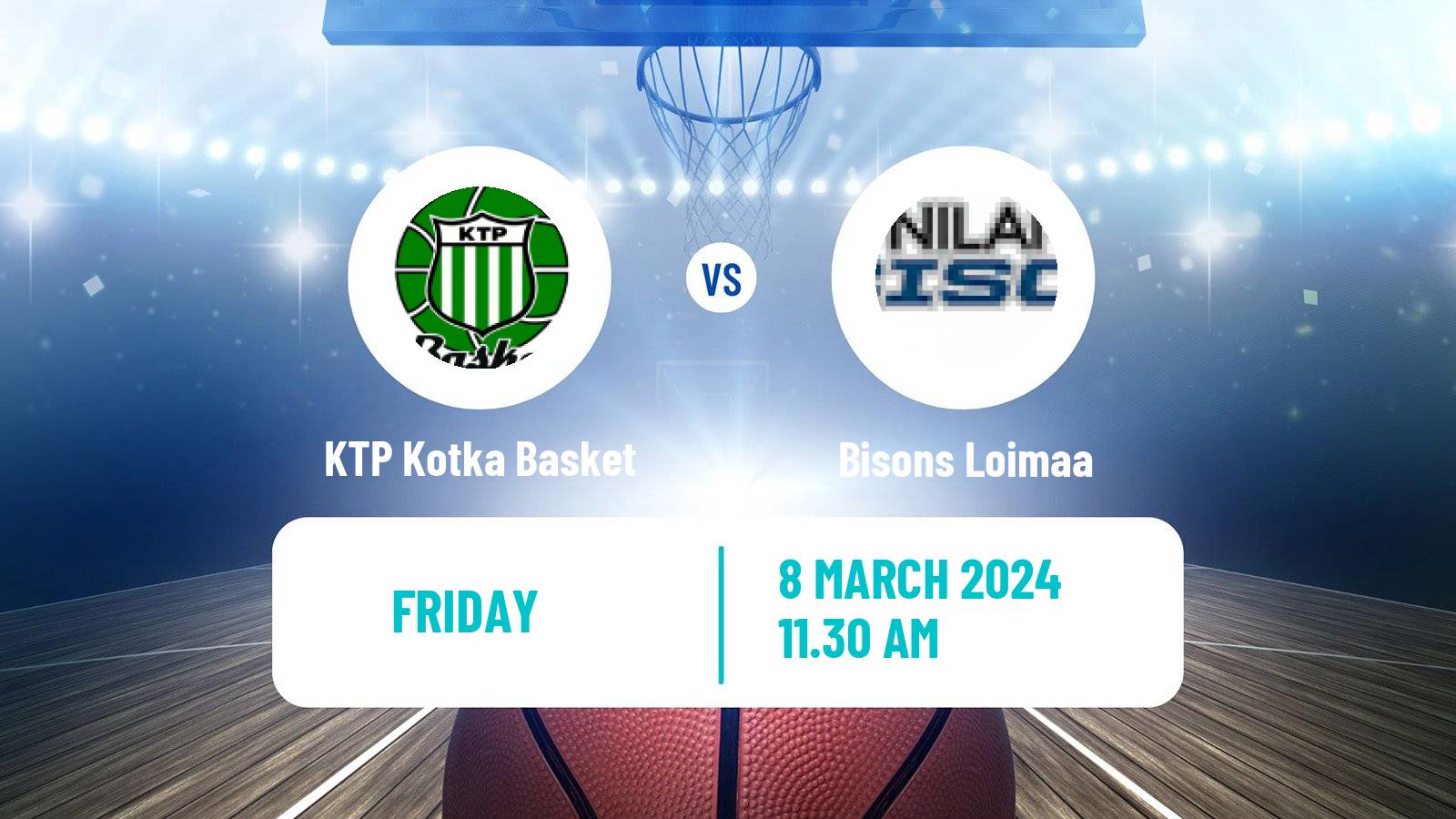 Basketball Finnish Korisliiga KTP Kotka Basket - Bisons Loimaa