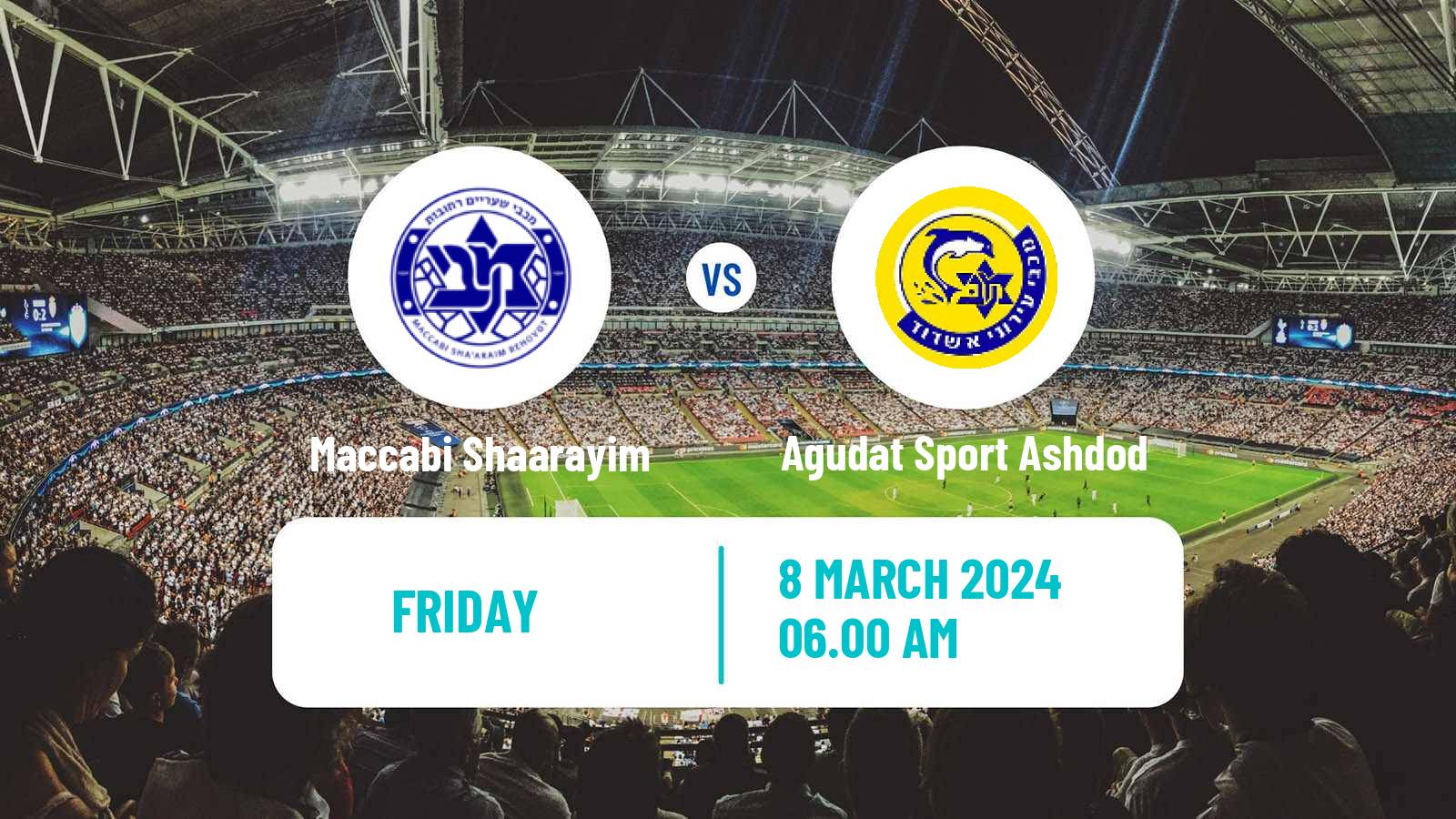 Soccer Israeli Liga Alef South Maccabi Shaarayim - Agudat Sport Ashdod