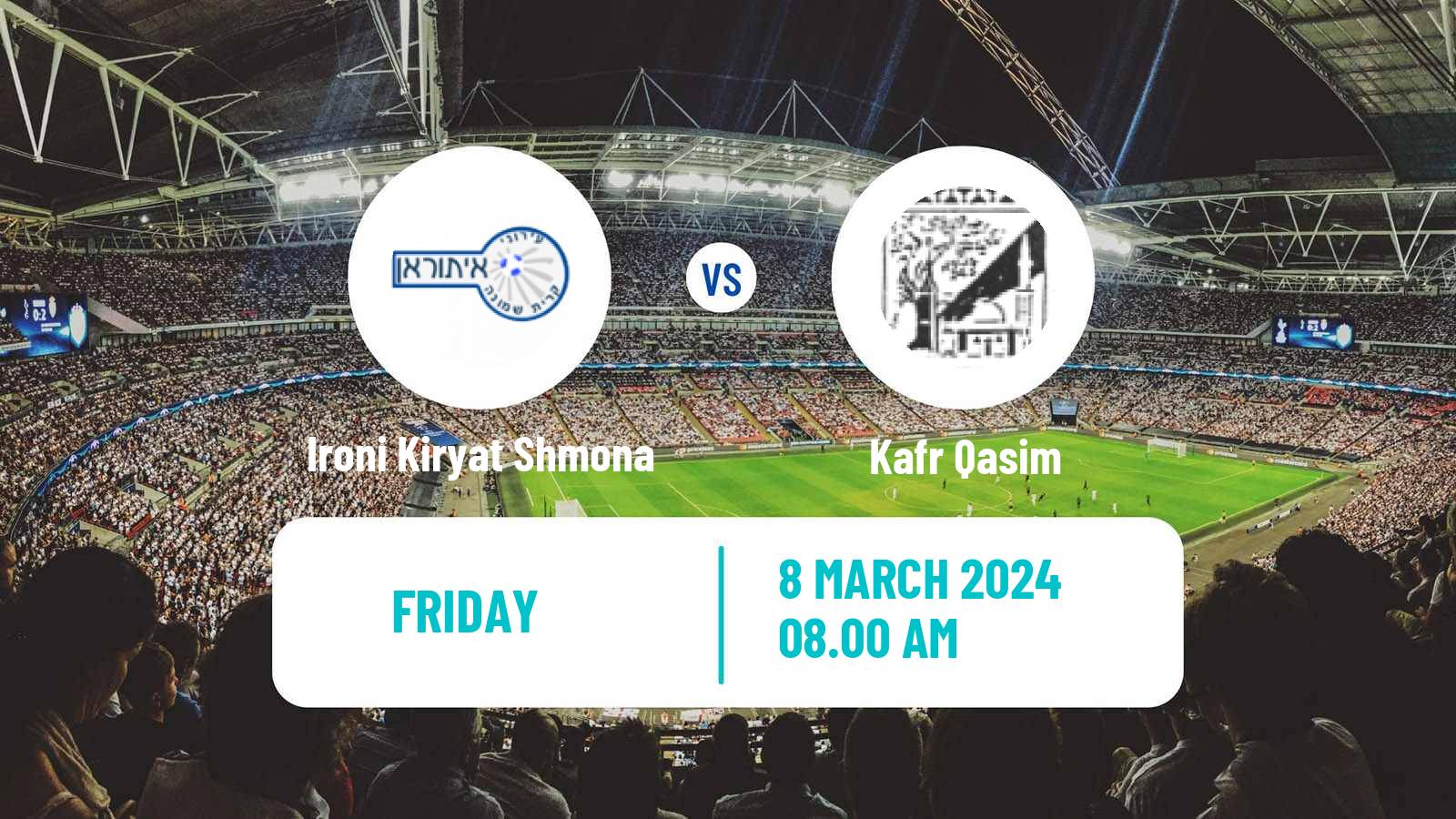 Soccer Israeli Liga Leumit Ironi Kiryat Shmona - Kafr Qasim