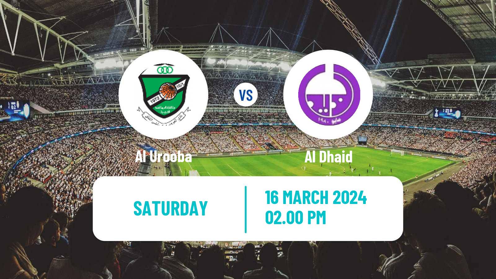 Soccer UAE Division 1 Al Urooba - Al Dhaid