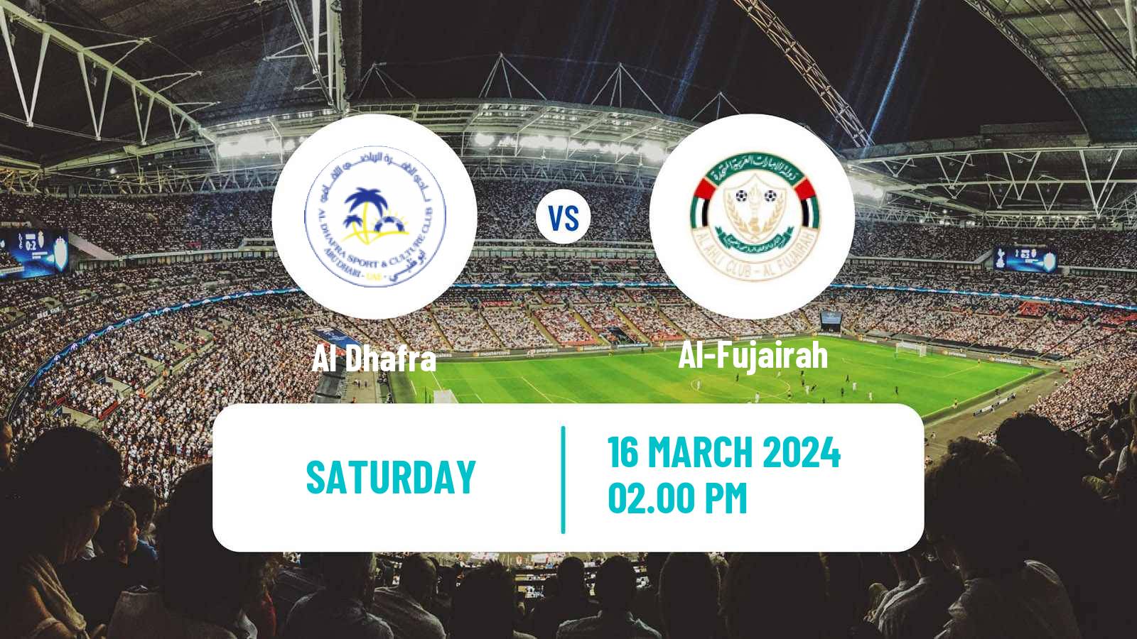 Soccer UAE Division 1 Al Dhafra - Al-Fujairah
