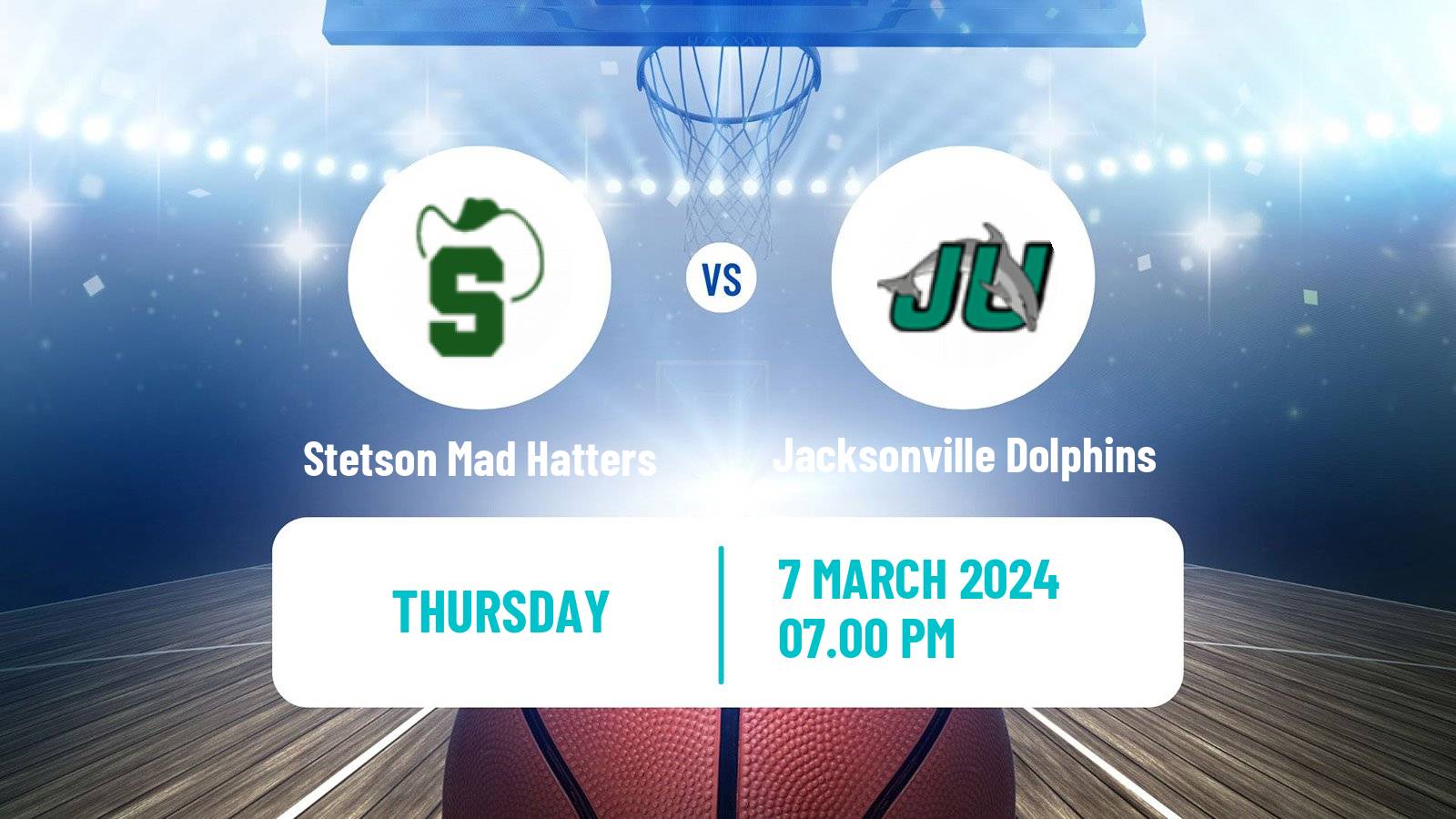 Basketball NCAA College Basketball Stetson Mad Hatters - Jacksonville Dolphins