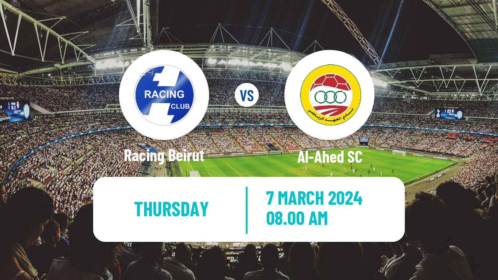Soccer Lebanese Premier League Racing Beirut - Al-Ahed