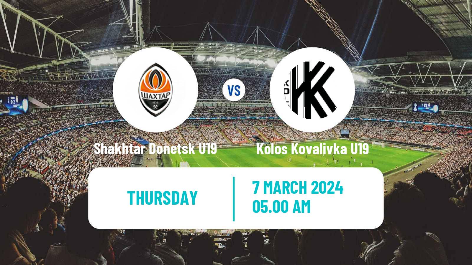 Soccer Ukrainian U19 League Shakhtar Donetsk U19 - Kolos Kovalivka U19