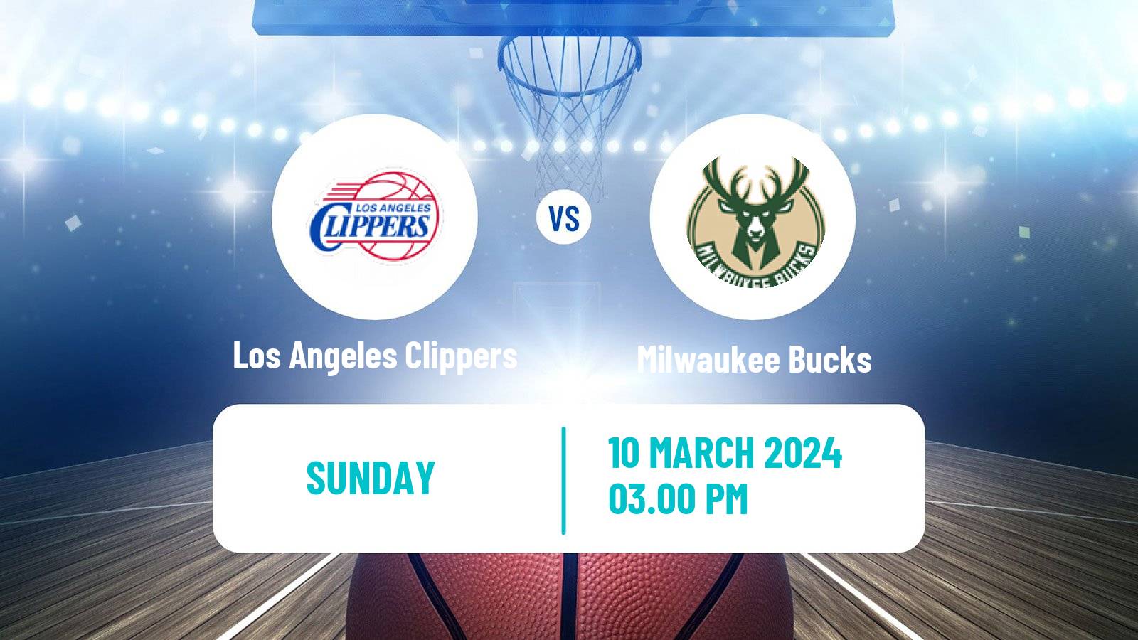 Basketball NBA Los Angeles Clippers - Milwaukee Bucks