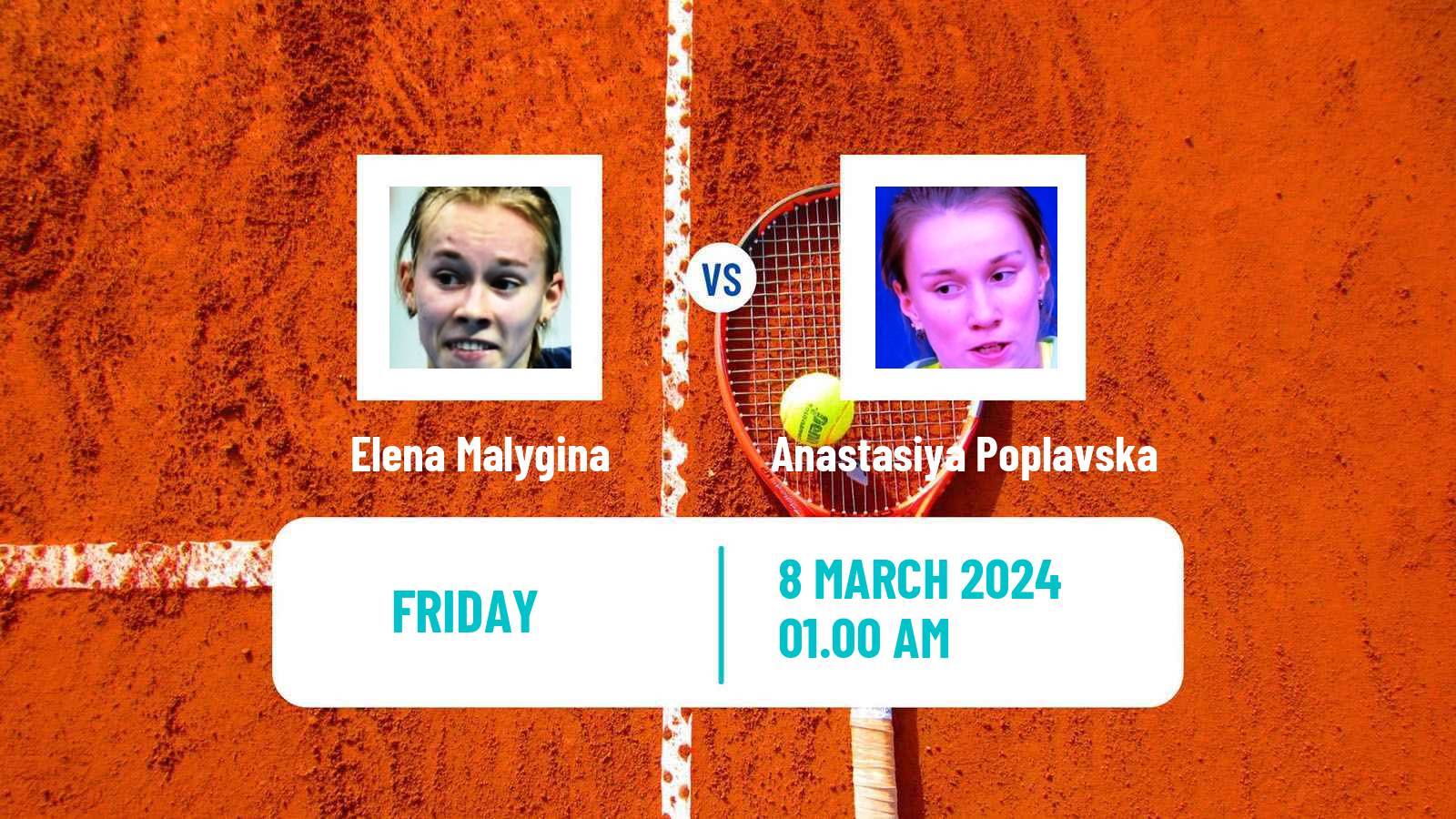 Tennis ITF W15 Karaganda Women Elena Malygina - Anastasiya Poplavska