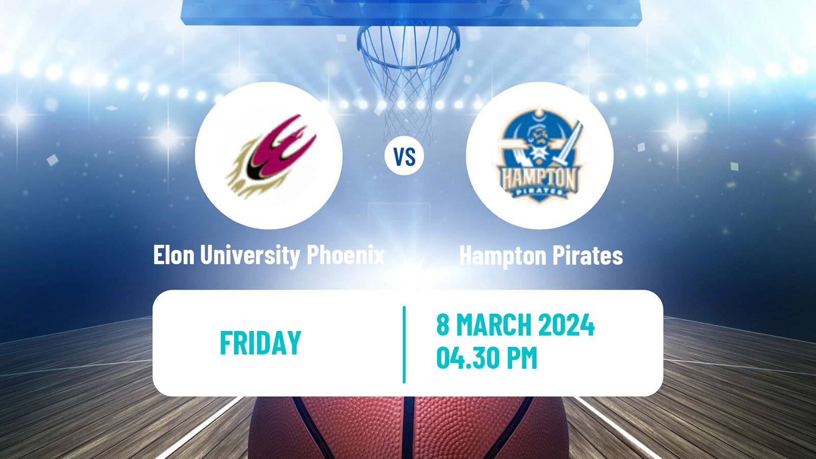 Basketball NCAA College Basketball Elon University Phoenix - Hampton Pirates