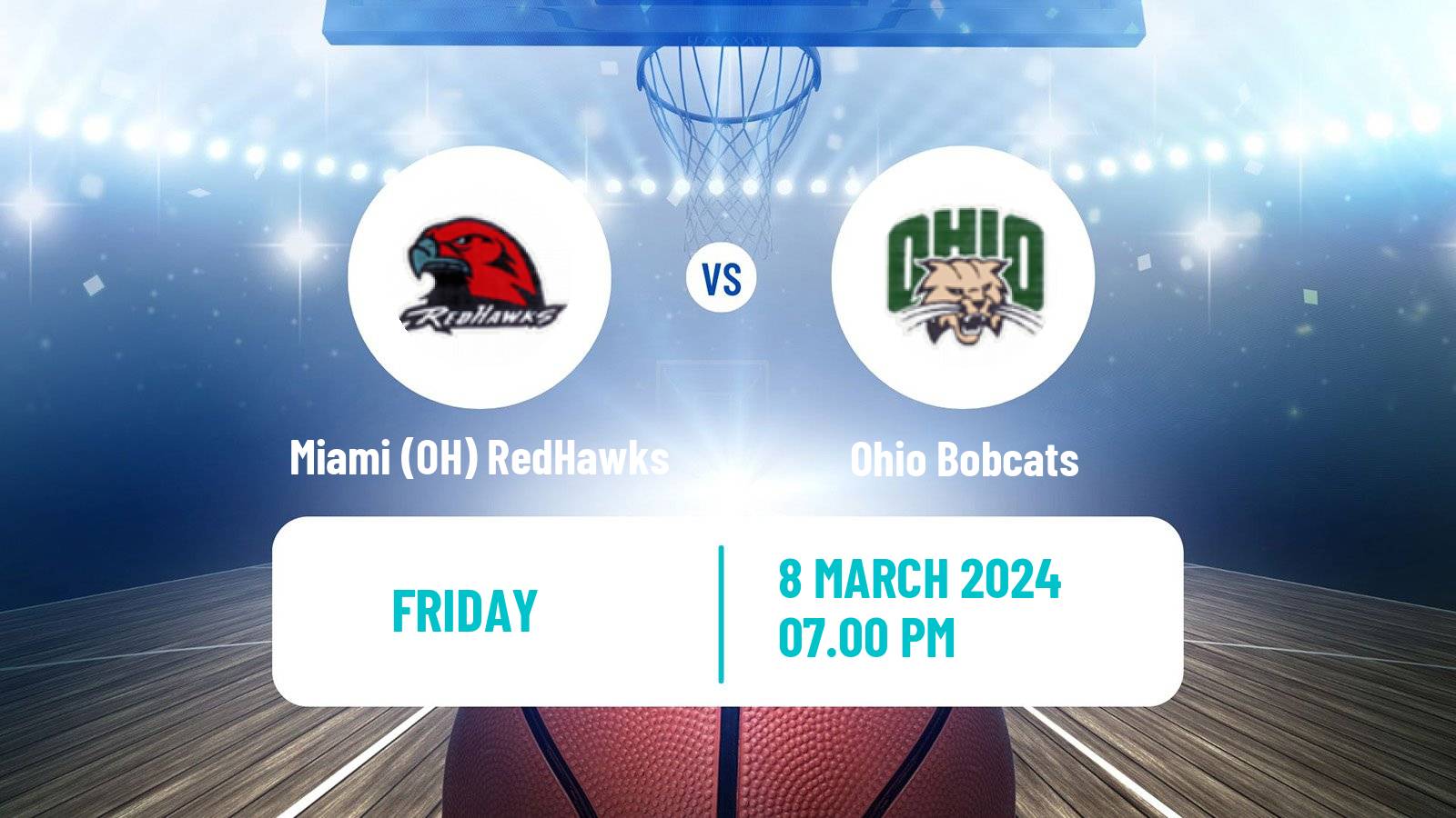 Basketball NCAA College Basketball Miami OH RedHawks - Ohio Bobcats