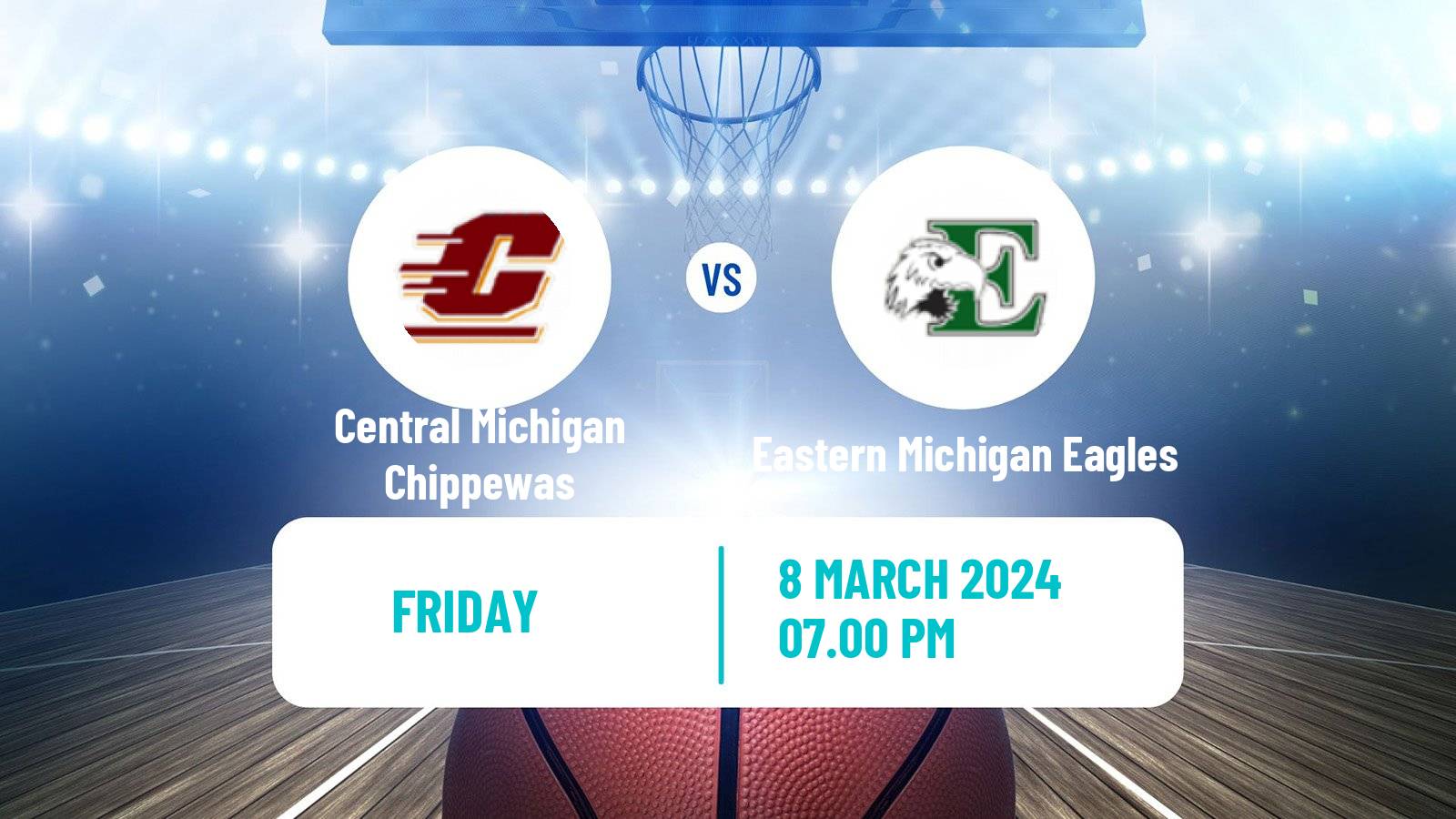 Basketball NCAA College Basketball Central Michigan Chippewas - Eastern Michigan Eagles