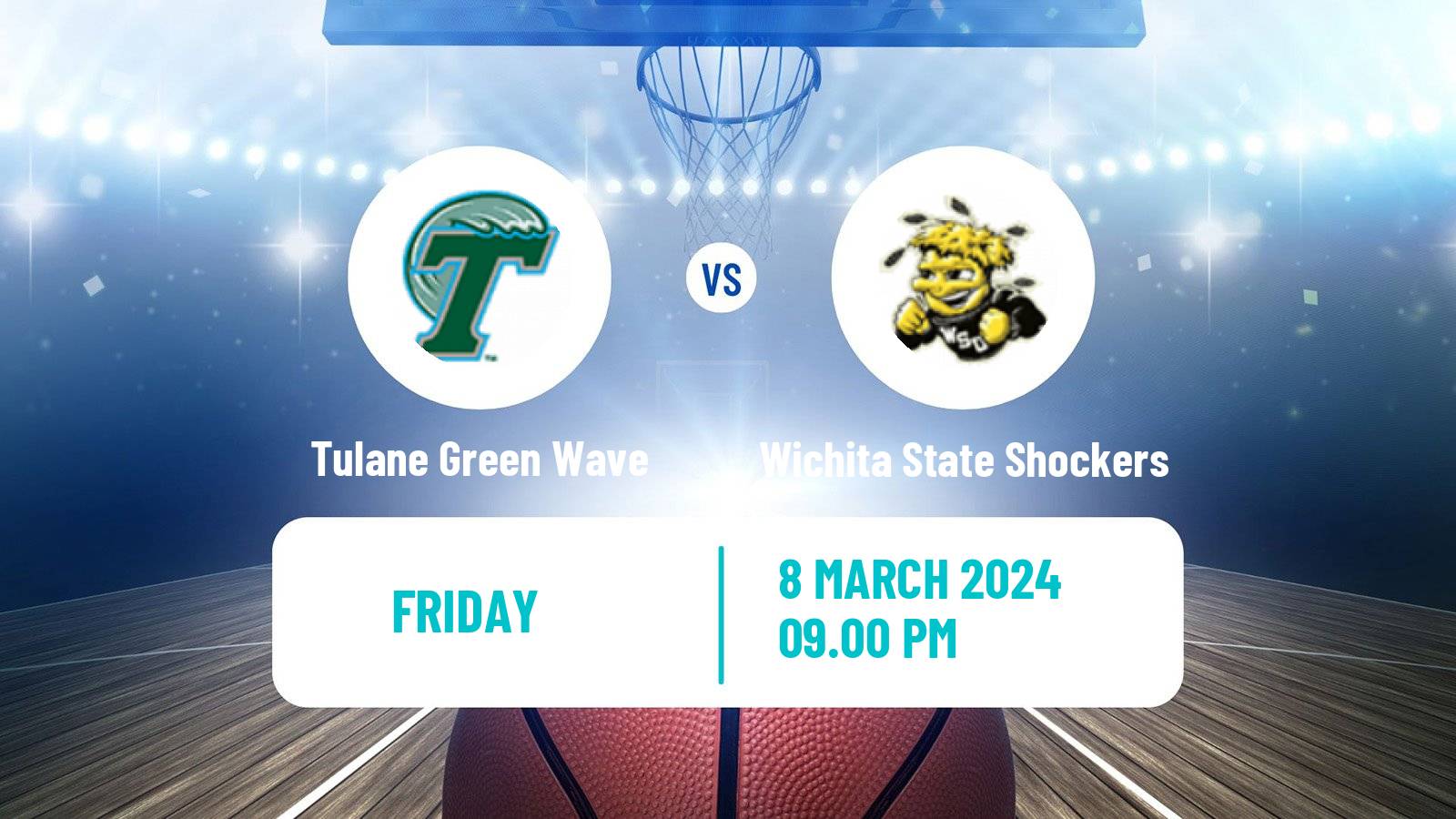 Basketball NCAA College Basketball Tulane Green Wave - Wichita State Shockers