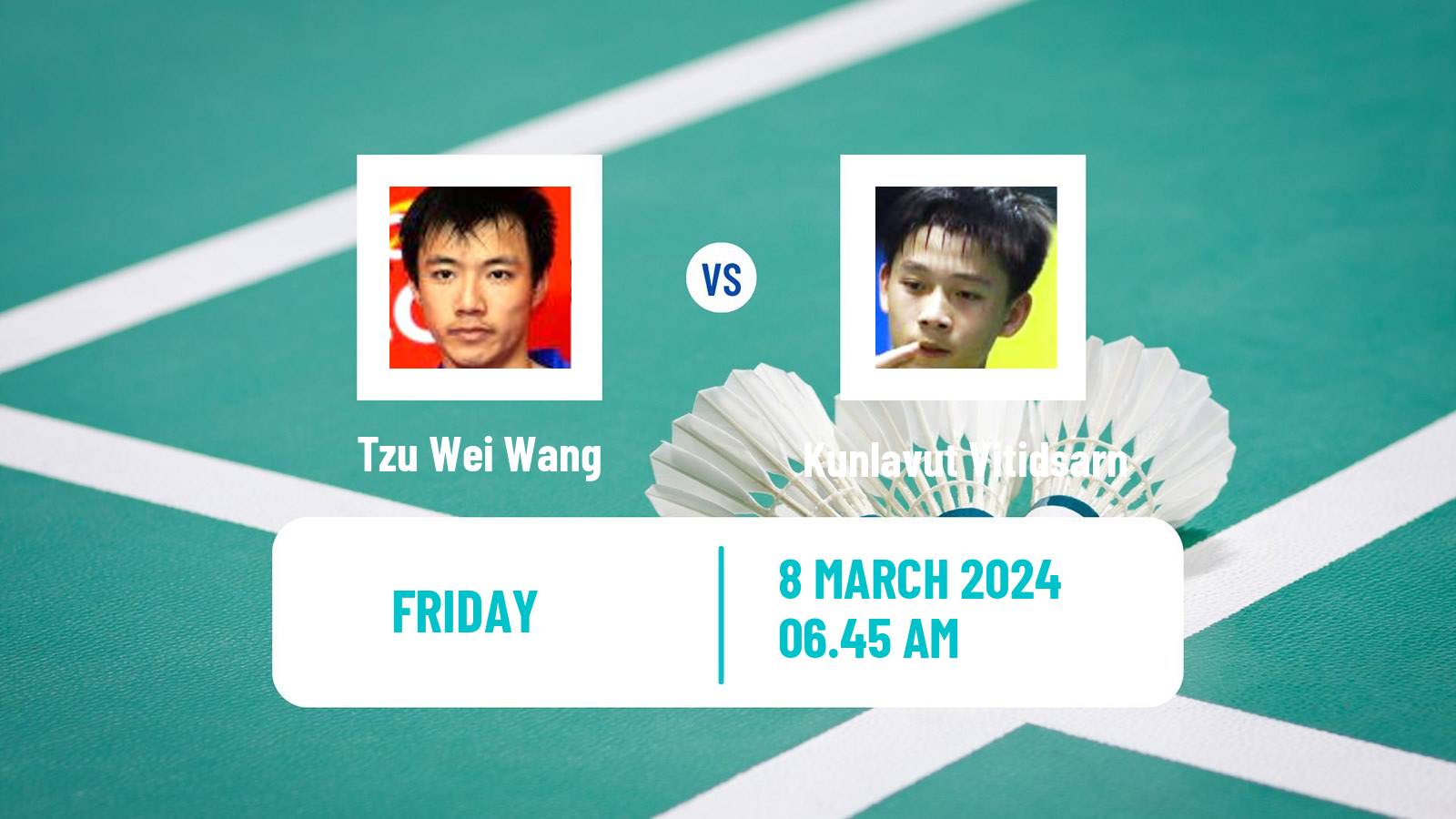 Badminton BWF World Tour French Open Men Tzu Wei Wang - Kunlavut Vitidsarn