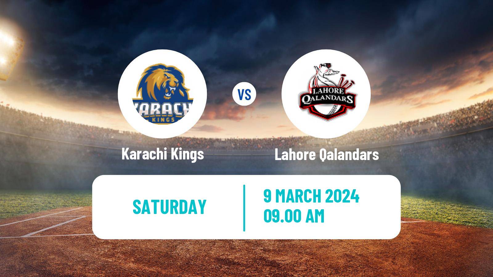 Cricket Pakistan Super League Cricket Karachi Kings - Lahore Qalandars