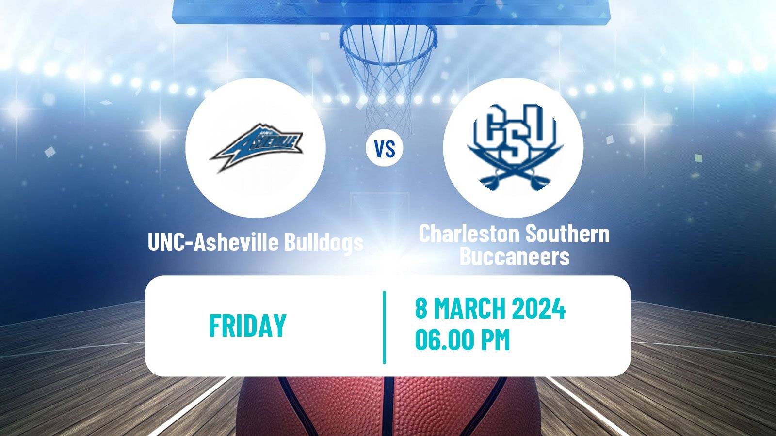 Basketball NCAA College Basketball UNC-Asheville Bulldogs - Charleston Southern Buccaneers