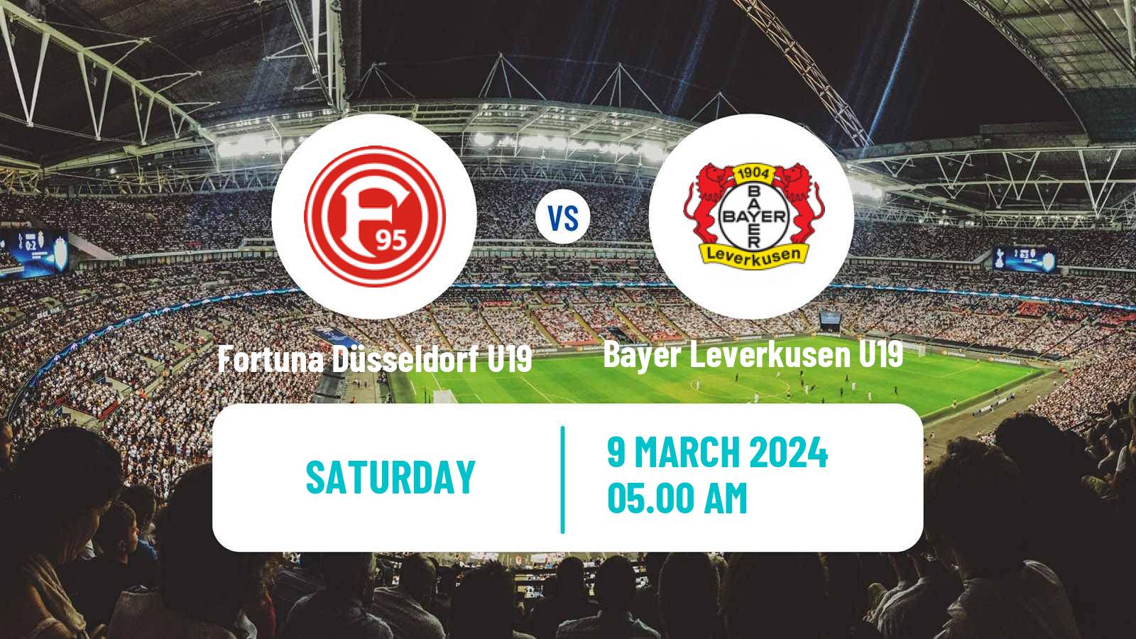 Soccer German Junioren Bundesliga West Fortuna Düsseldorf U19 - Bayer Leverkusen U19