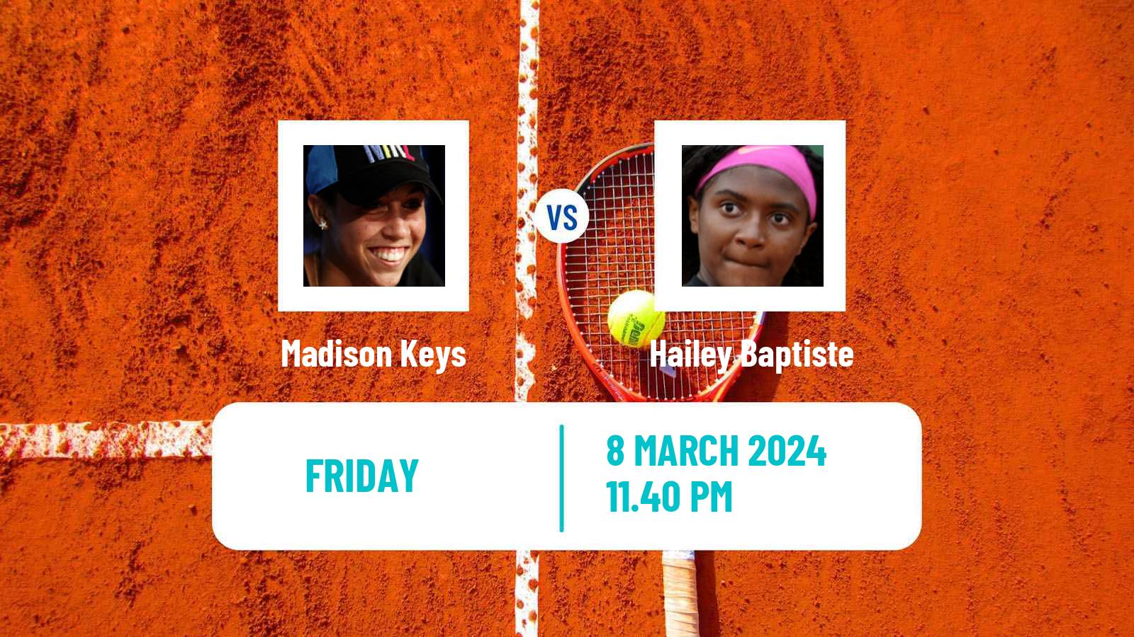Tennis WTA Indian Wells Madison Keys - Hailey Baptiste