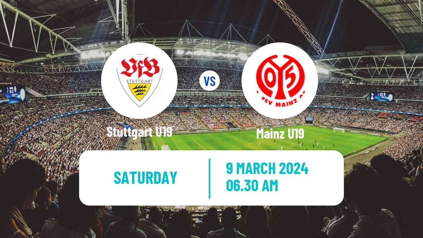 Soccer German Junioren Bundesliga South Stuttgart U19 - Mainz U19