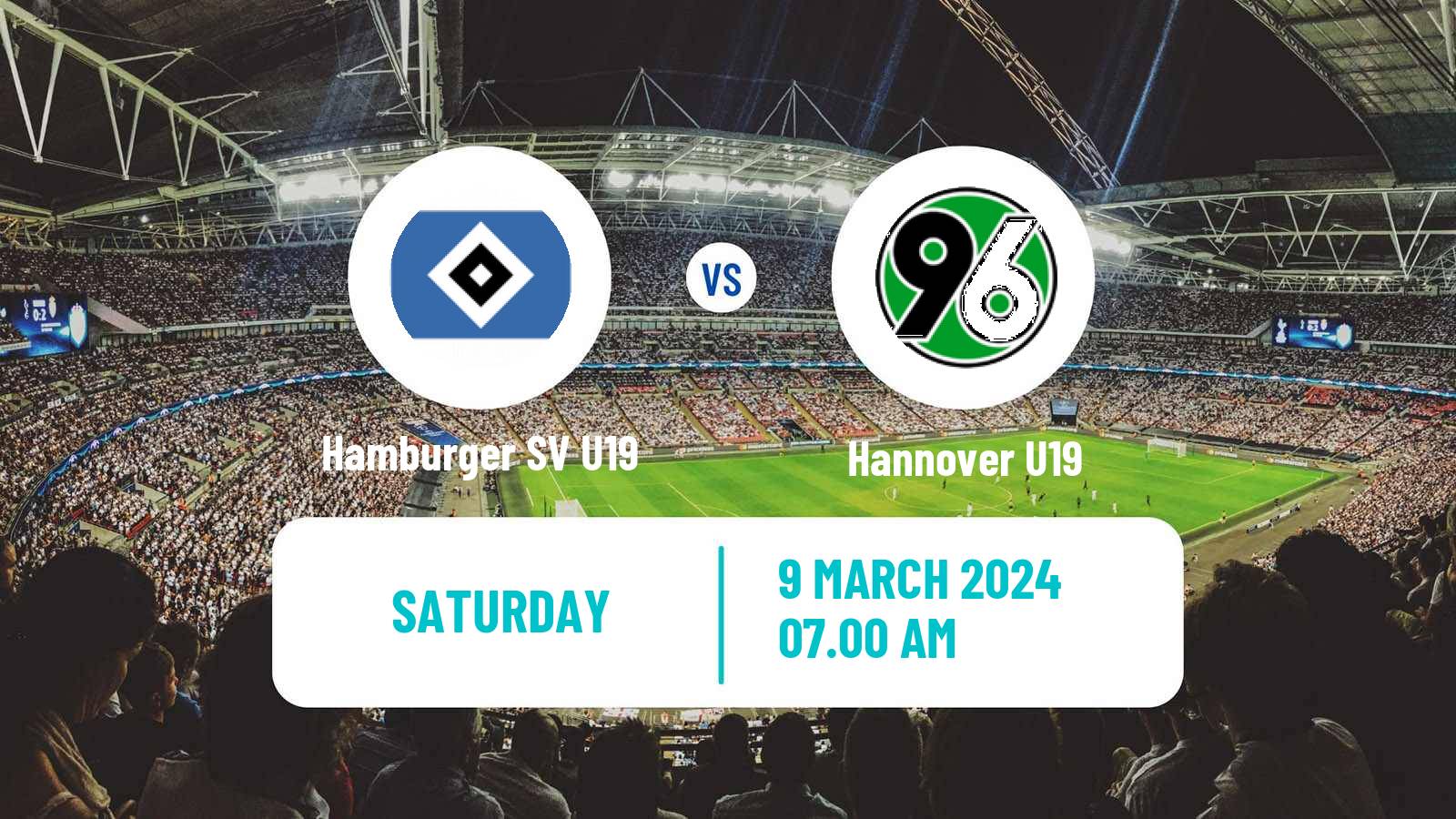 Soccer German Junioren Bundesliga North Hamburger SV U19 - Hannover U19