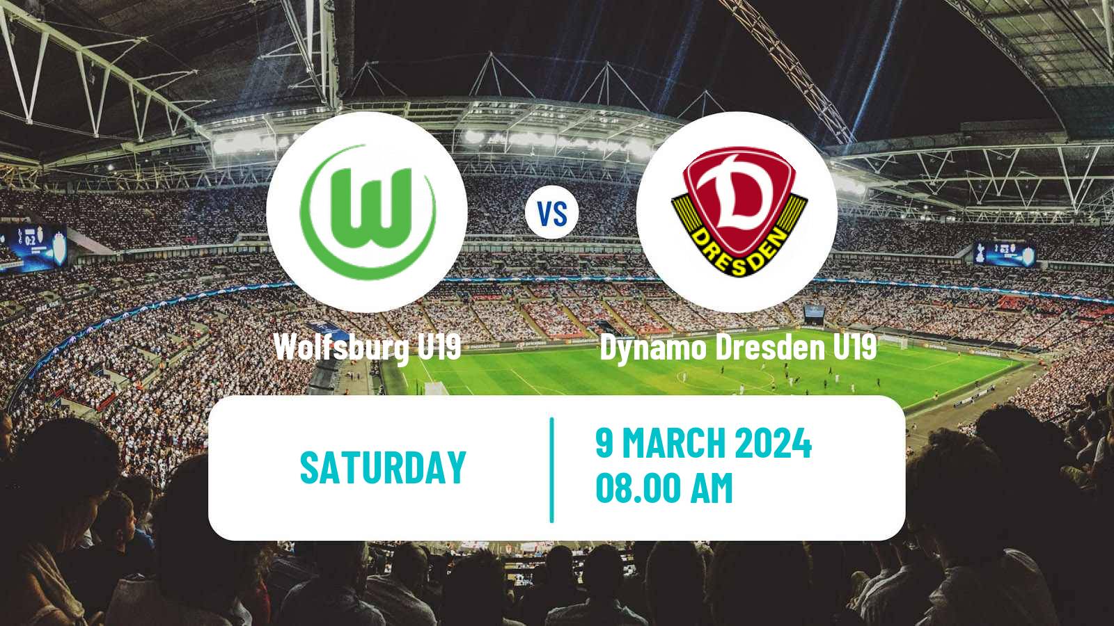 Soccer German Junioren Bundesliga North Wolfsburg U19 - Dynamo Dresden U19
