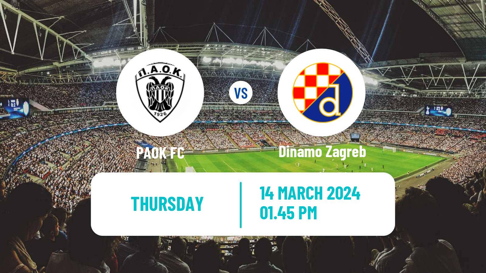 Soccer UEFA Europa Conference League PAOK - Dinamo Zagreb