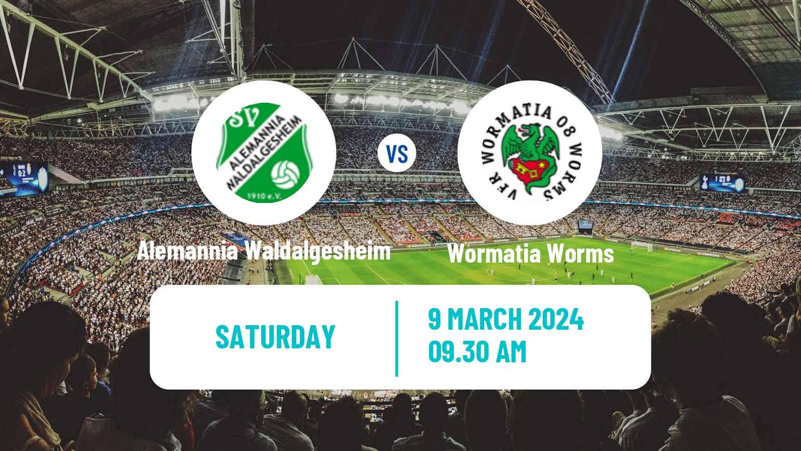 Soccer German Oberliga Rheinland-Pfalz/Saar Alemannia Waldalgesheim - Wormatia Worms