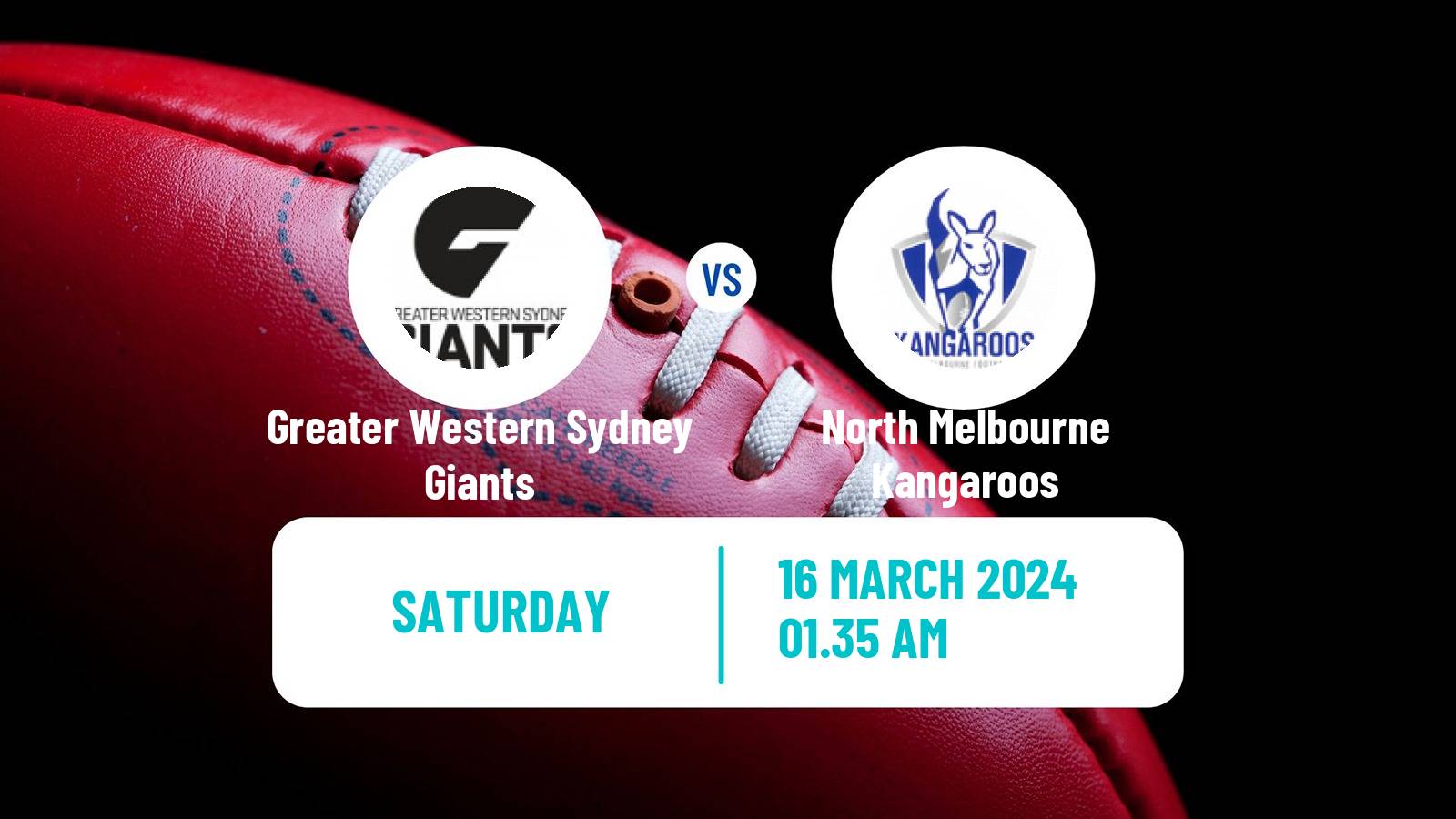 Aussie rules AFL Greater Western Sydney Giants - North Melbourne Kangaroos