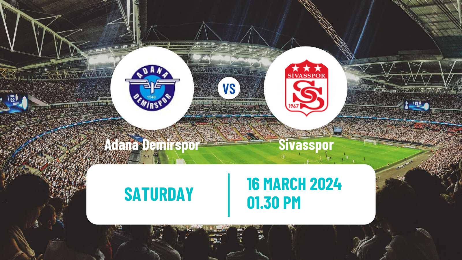 Soccer Turkish Super League Adana Demirspor - Sivasspor