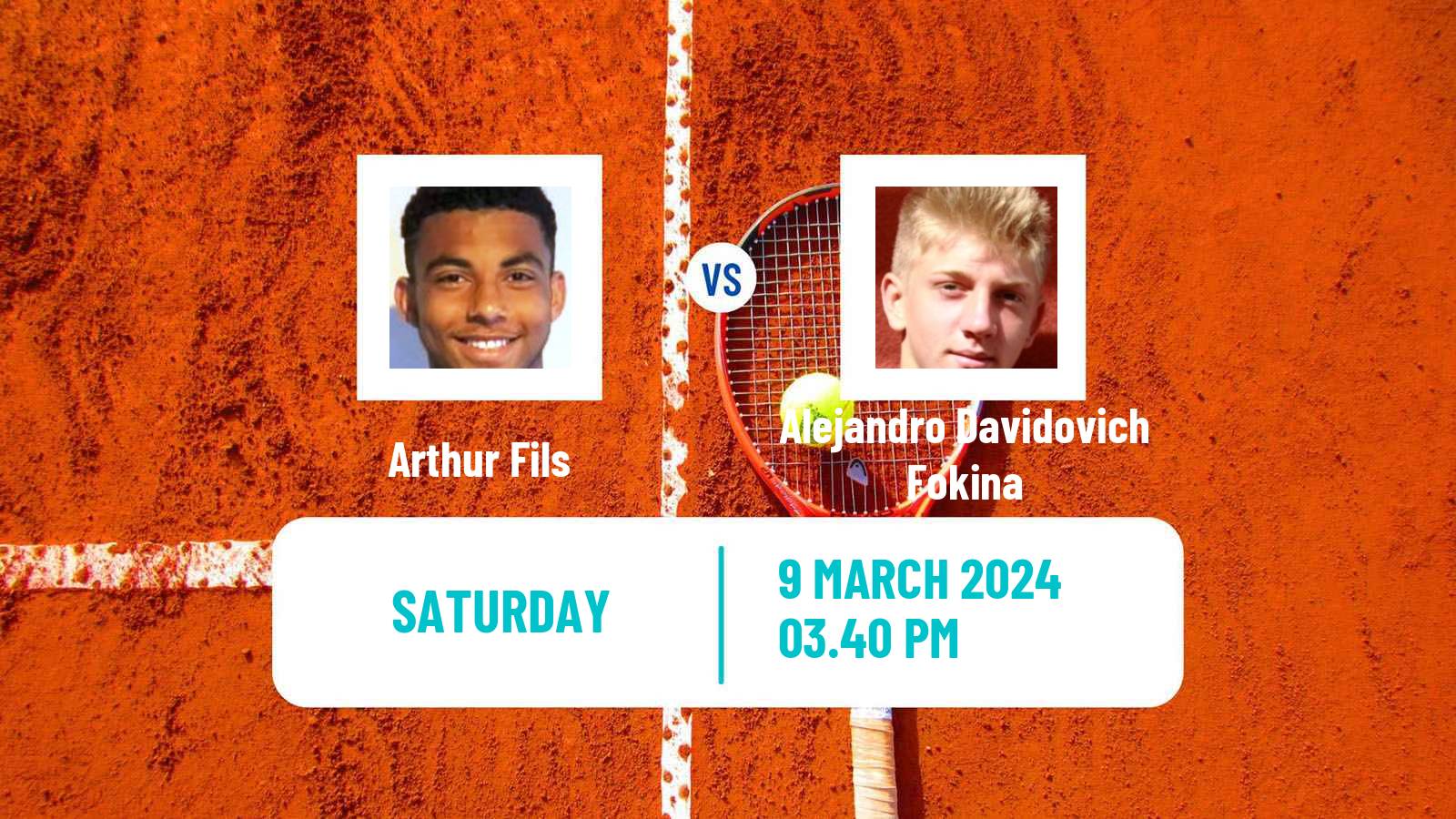 Tennis ATP Indian Wells Arthur Fils - Alejandro Davidovich Fokina