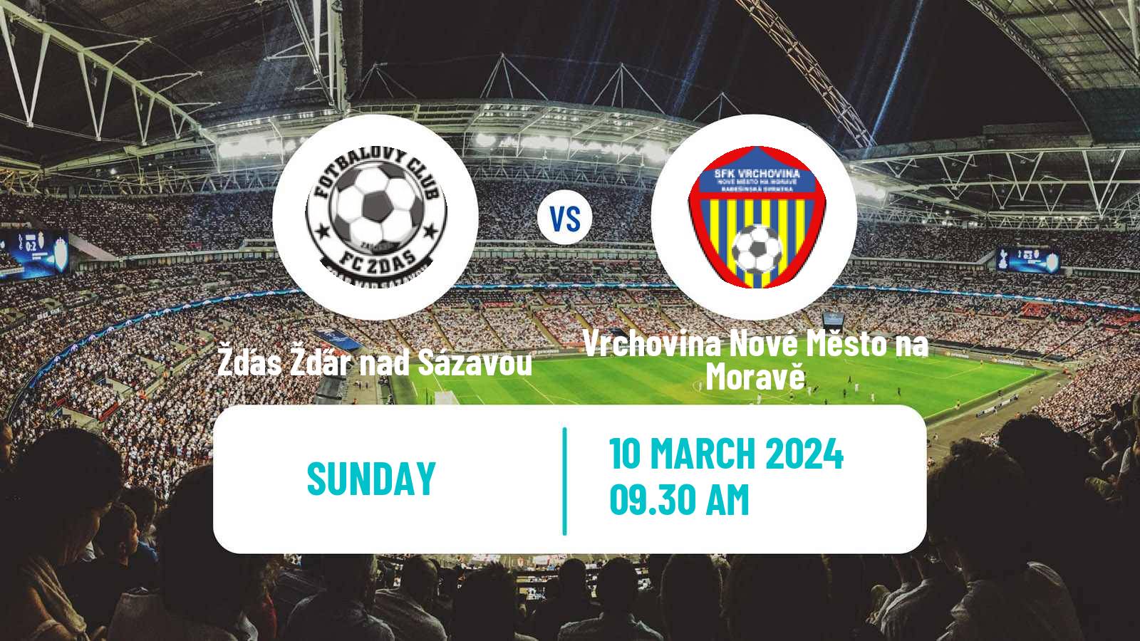 Soccer Czech Division D Žďas Žďár nad Sázavou - Vrchovina Nové Město na Moravě
