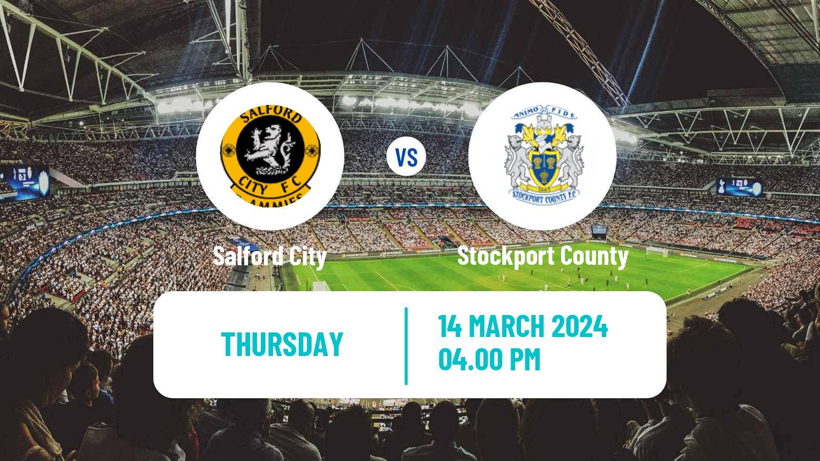 Soccer English League Two Salford City - Stockport County