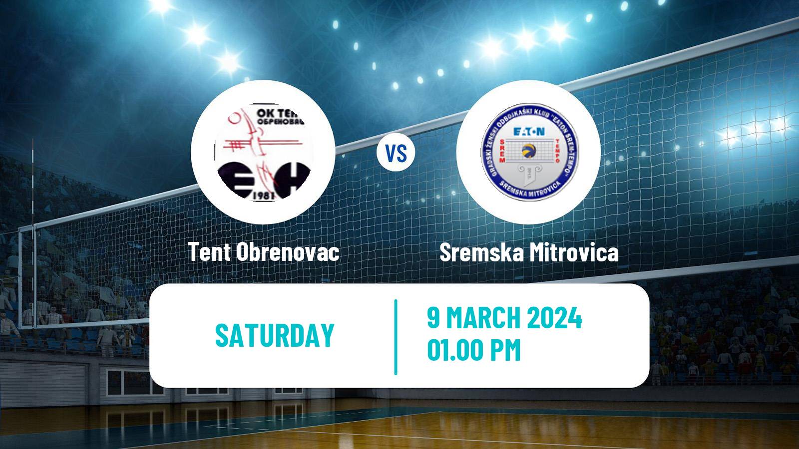 Volleyball Serbian Liga Volleyball Women Tent Obrenovac - Sremska Mitrovica