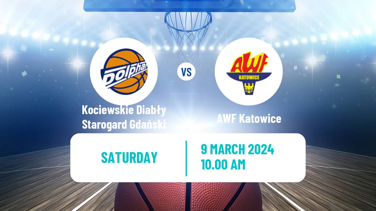Basketball Polish 1 Liga Basketball Kociewskie Diabły Starogard Gdański - AWF Katowice