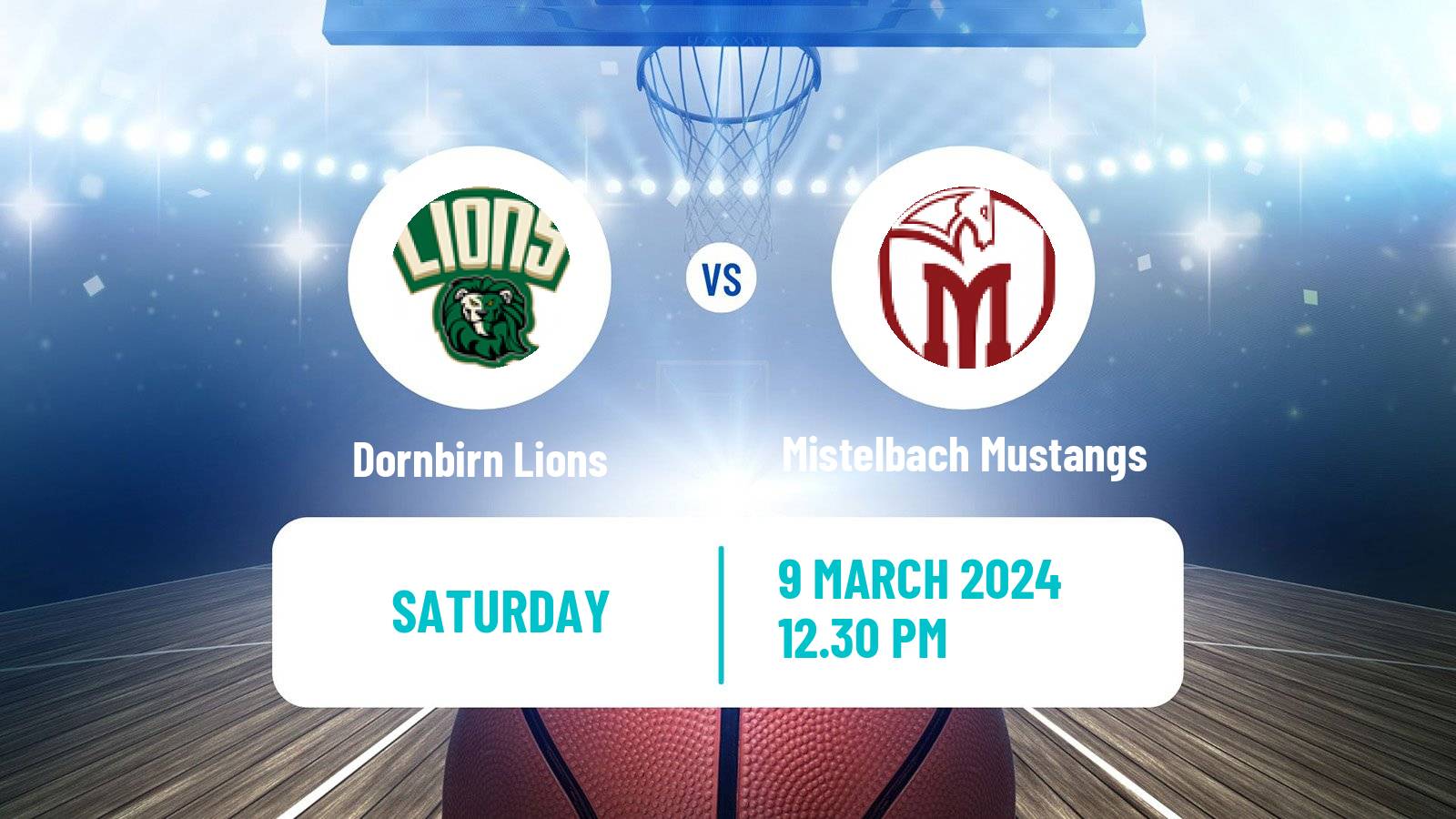 Basketball Austrian Zweite Liga Basketball Dornbirn Lions - Mistelbach Mustangs