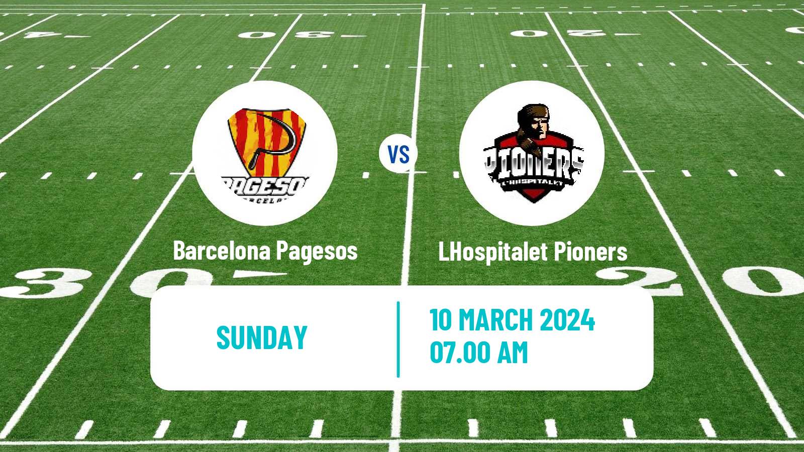 American football Spanish LNFA Serie A Barcelona Pagesos - LHospitalet Pioners