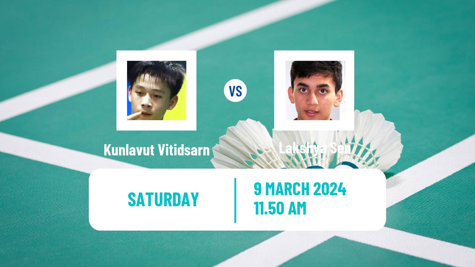 Badminton BWF World Tour French Open Men Kunlavut Vitidsarn - Lakshya Sen