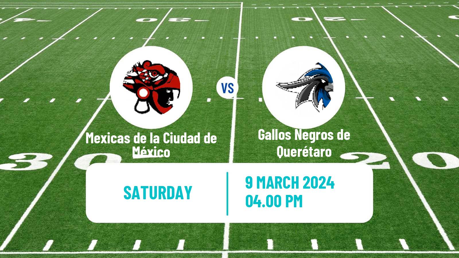 American football Mexican LFA Mexicas de la Ciudad de México - Gallos Negros de Querétaro